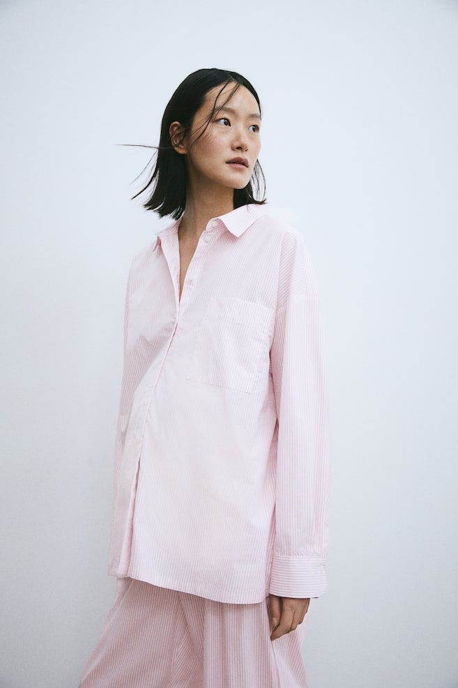 MAMA Pyjama Before & After en coton - Rose clair/rayé - 4