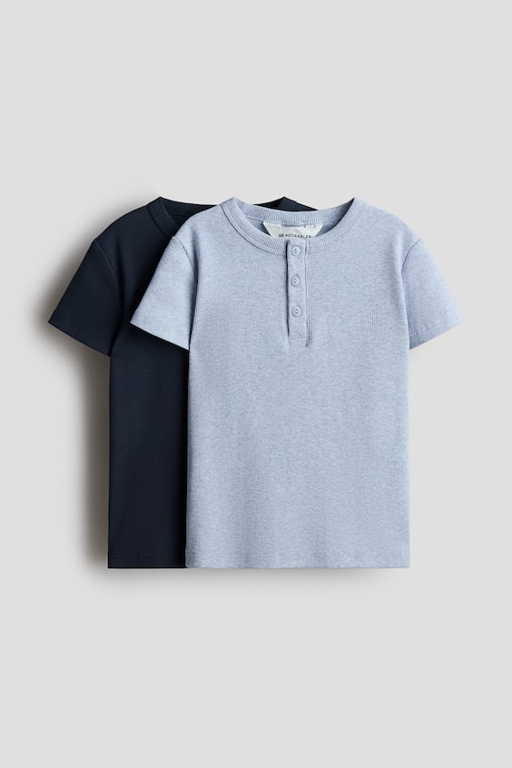 Детские рубашки H&M 2-Pack Cotton Henley Shirts