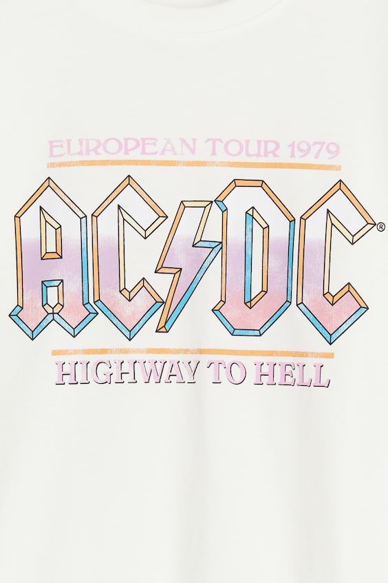 Women's White/AC/DC T-Shirt with Motif | H&M US