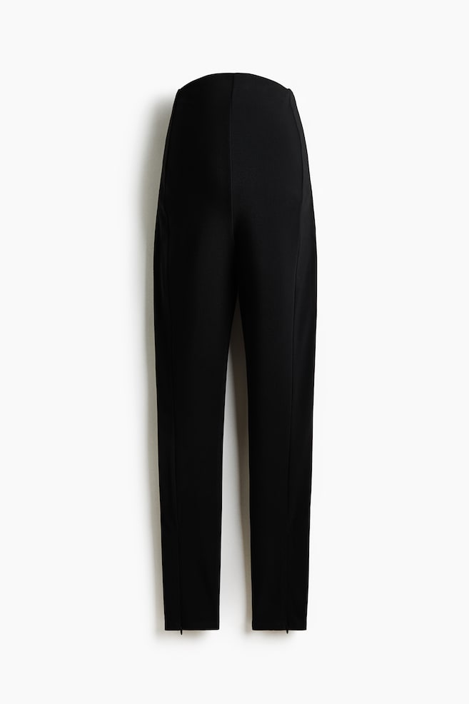 MAMA Zip-hem leggings - Black - 1
