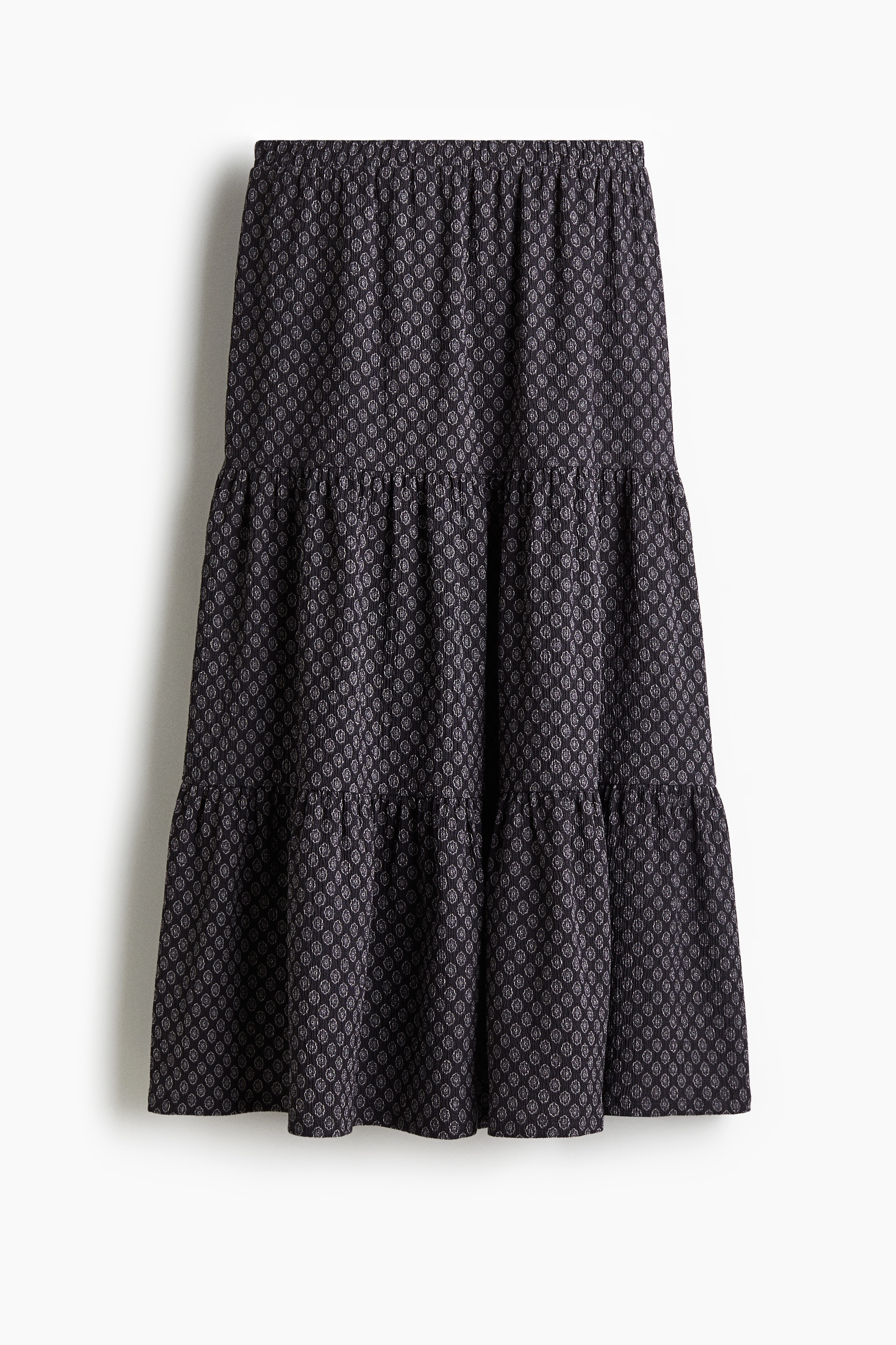 Tiered midi skirt - Dark grey/Floral