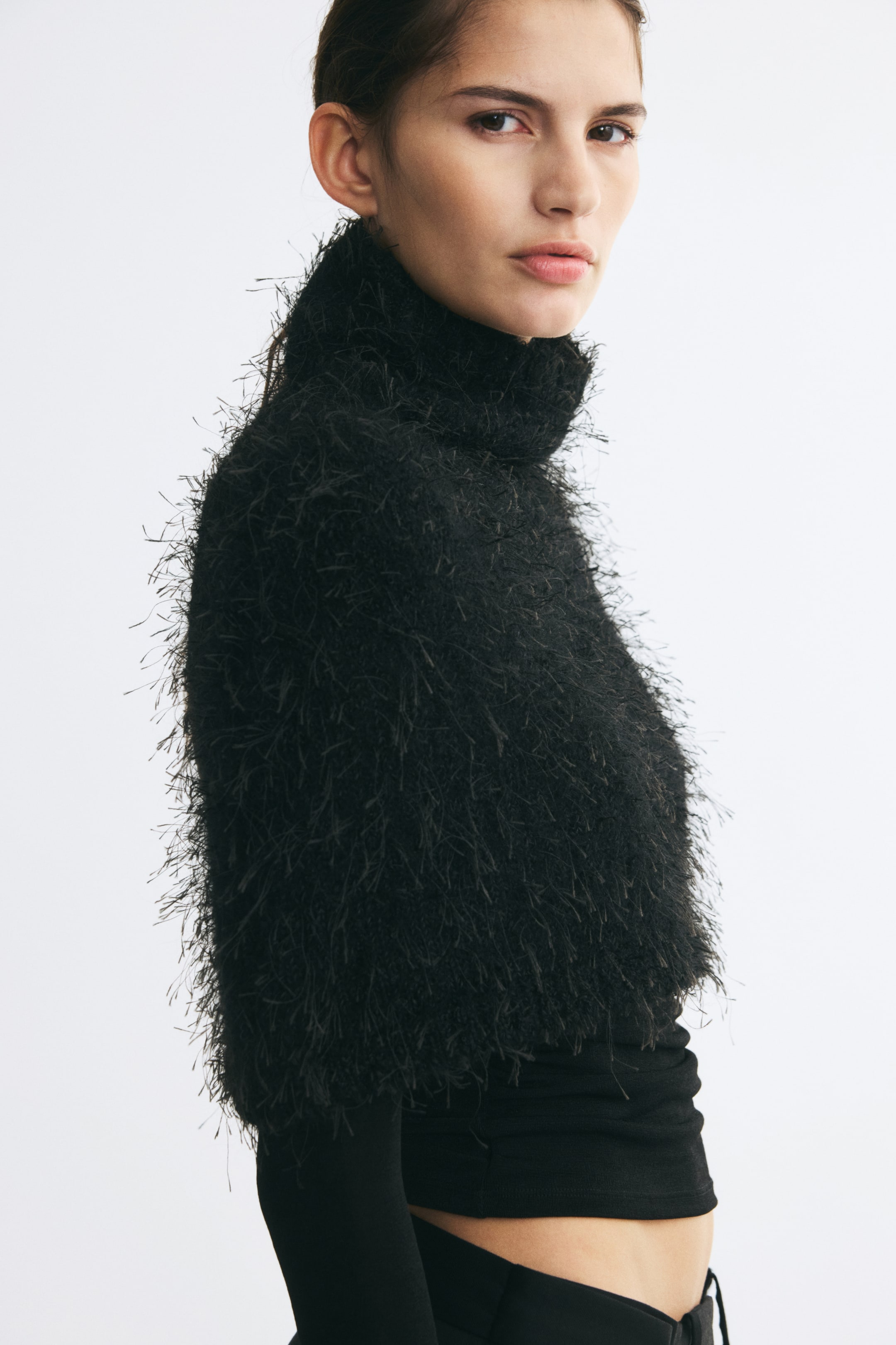 Fluffy Knit Cape