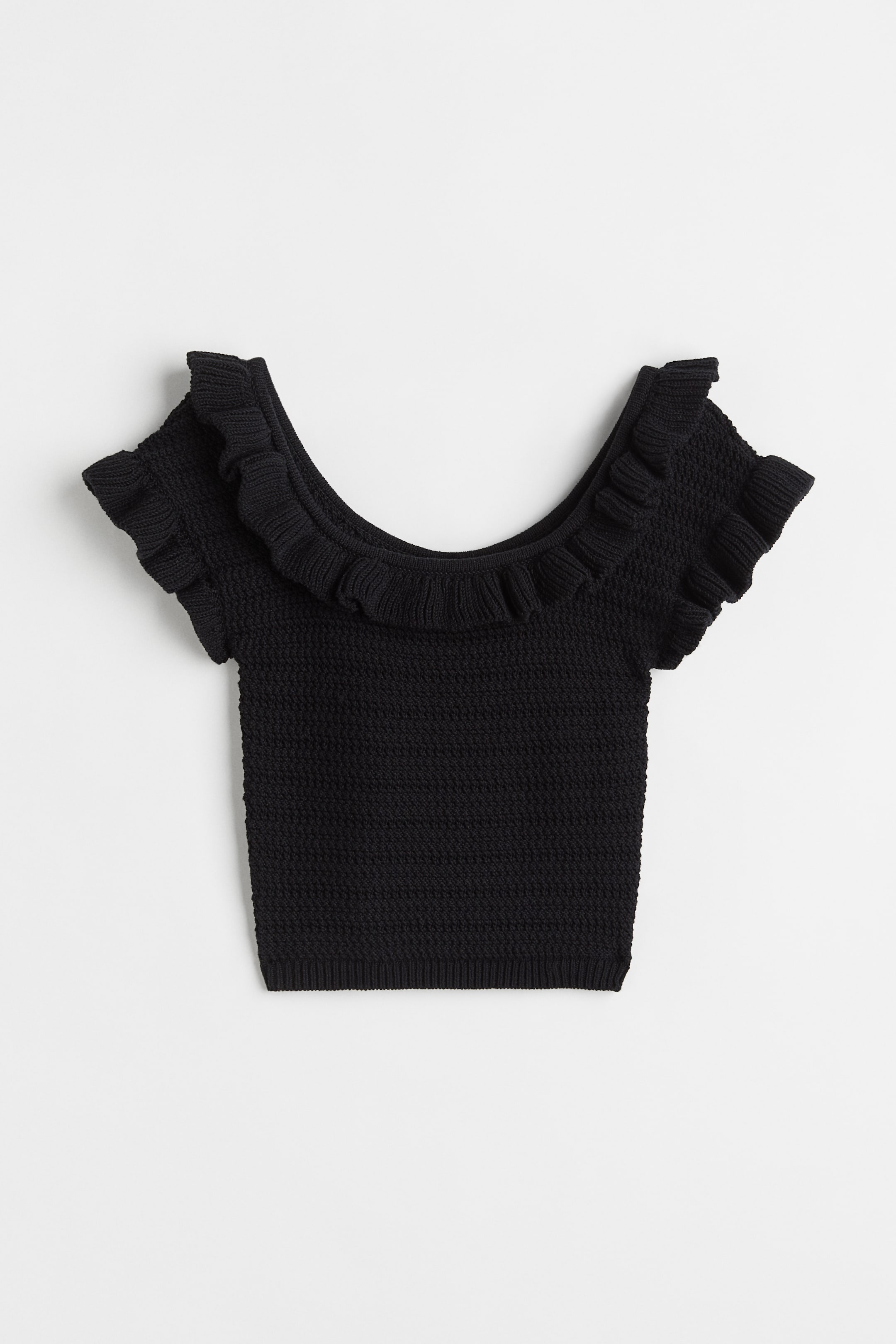 Flounce-trimmed Crop Top