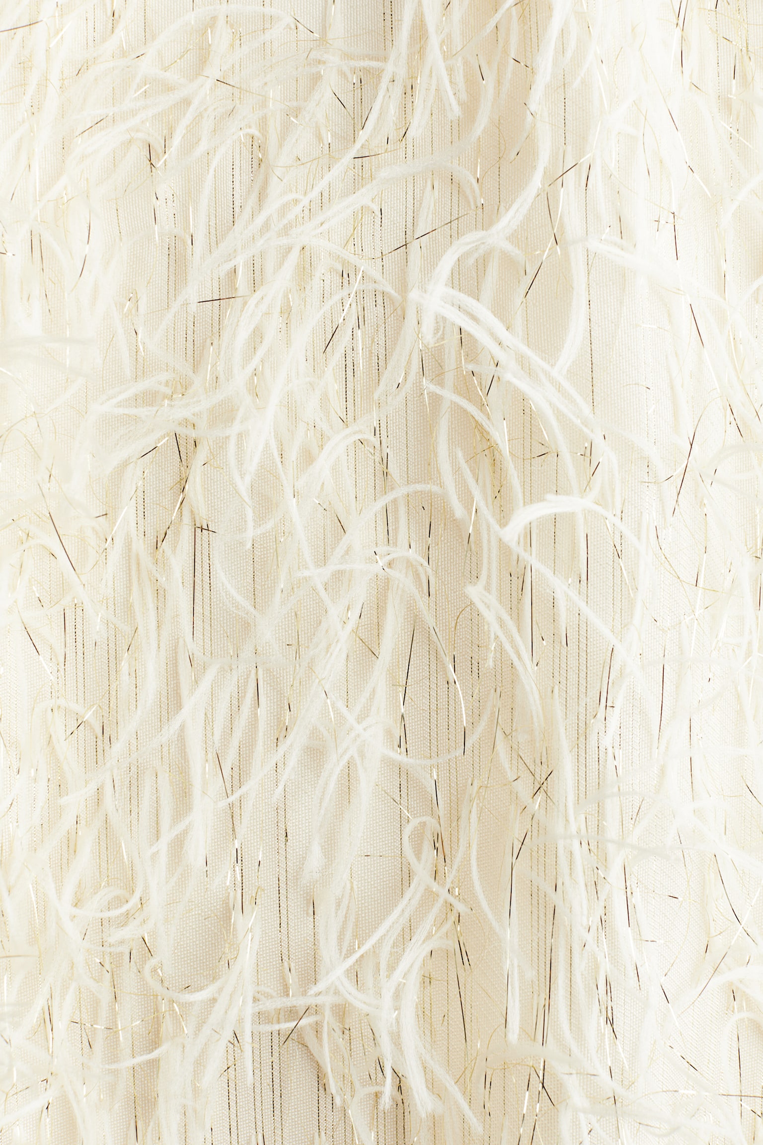 Klänning med glittriga fransar - Crèmevit - 5