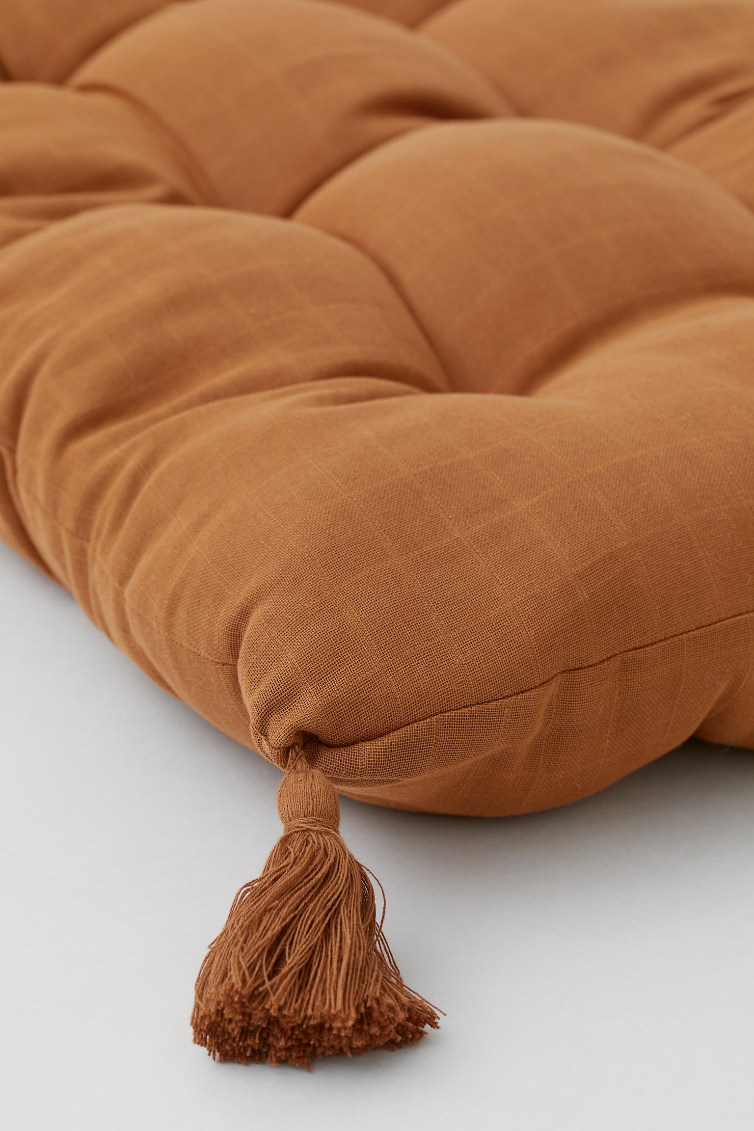 Cotton muslin seat cushion - Brown - 3