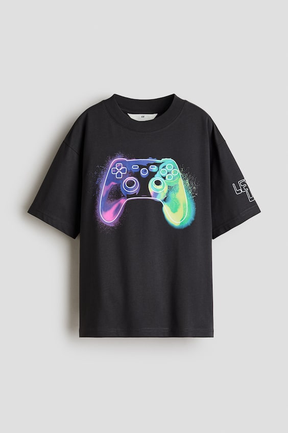 Детские футболки H&M Loose-Fit Printed T-Shirt