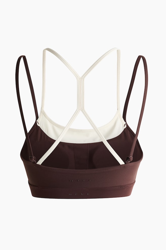 Sports bra with SoftMove™ - Warm brown/Light truffle/Colour block/Butter yellow/Moss green - 5