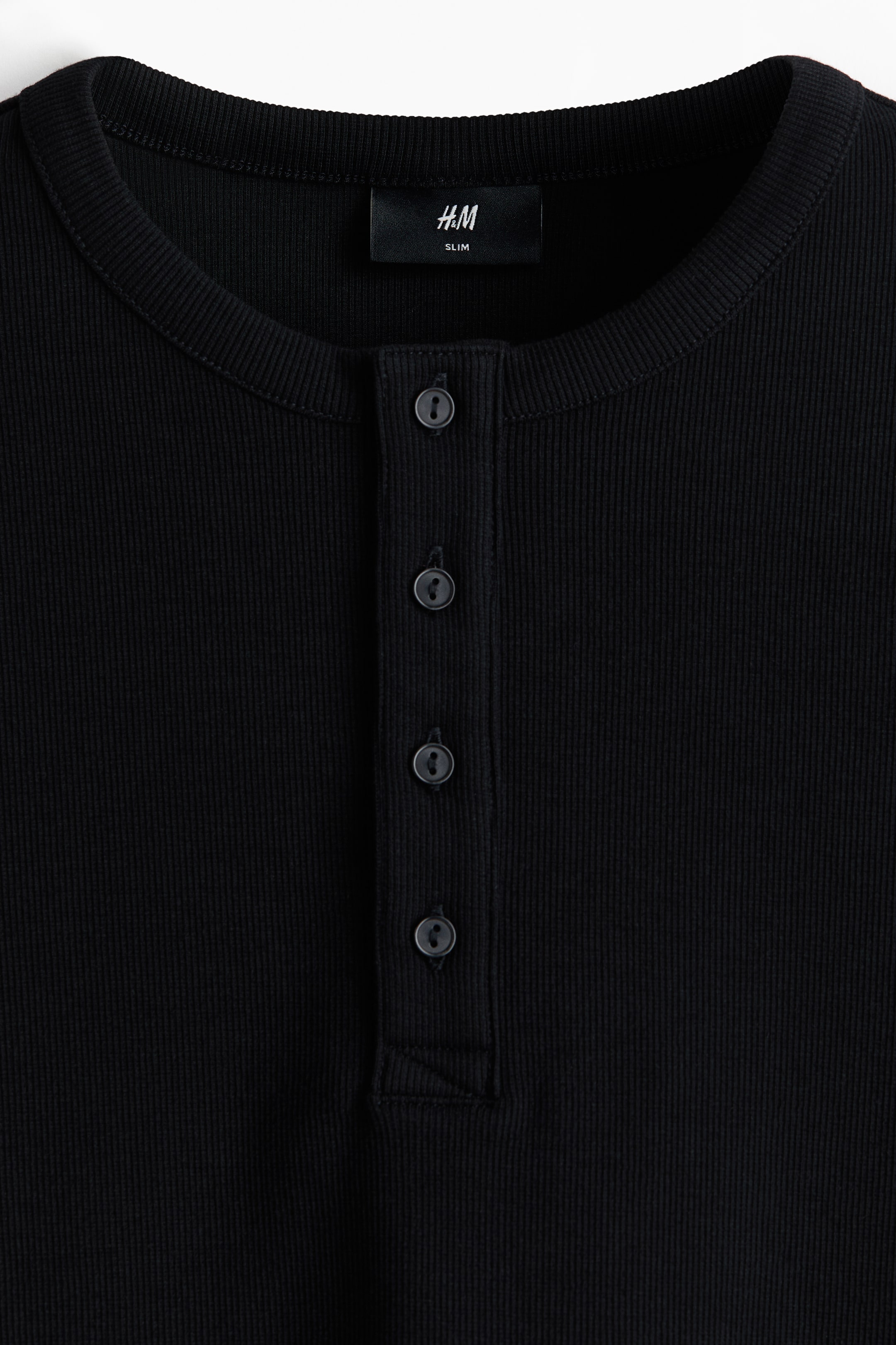 Мужские рубашки H&M Slim-Fit Henley Shirt — фото 5