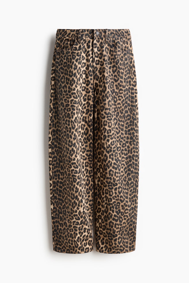 Barrel High Waist Jeans - Beige/Leopardenprint/Helles Denimblau/Dunkles Denimblau/Helles Denimgrau/Denimschwarz/Weinrot - 1