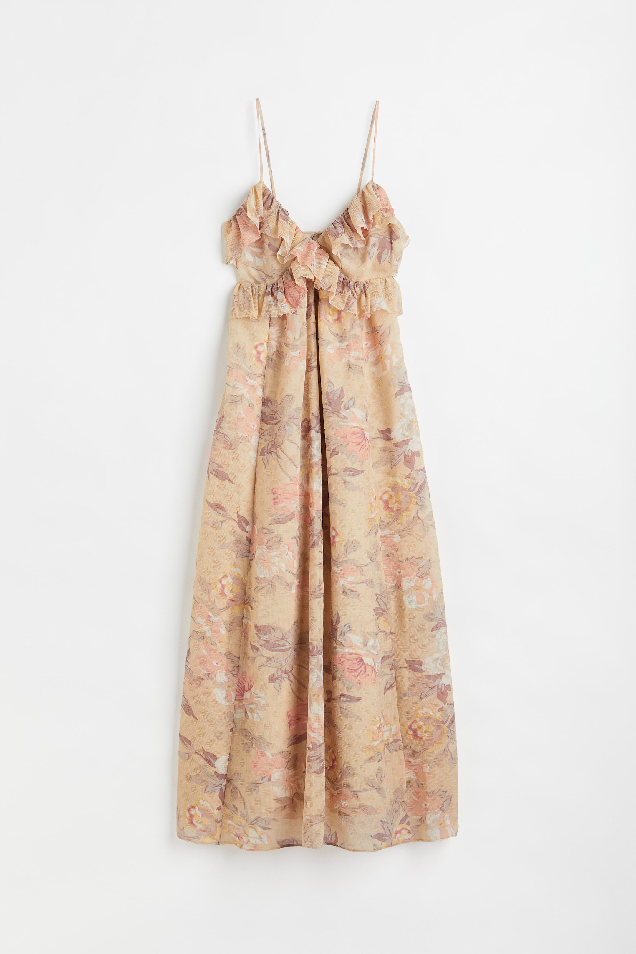 Flounce-trimmed Crêped Dress