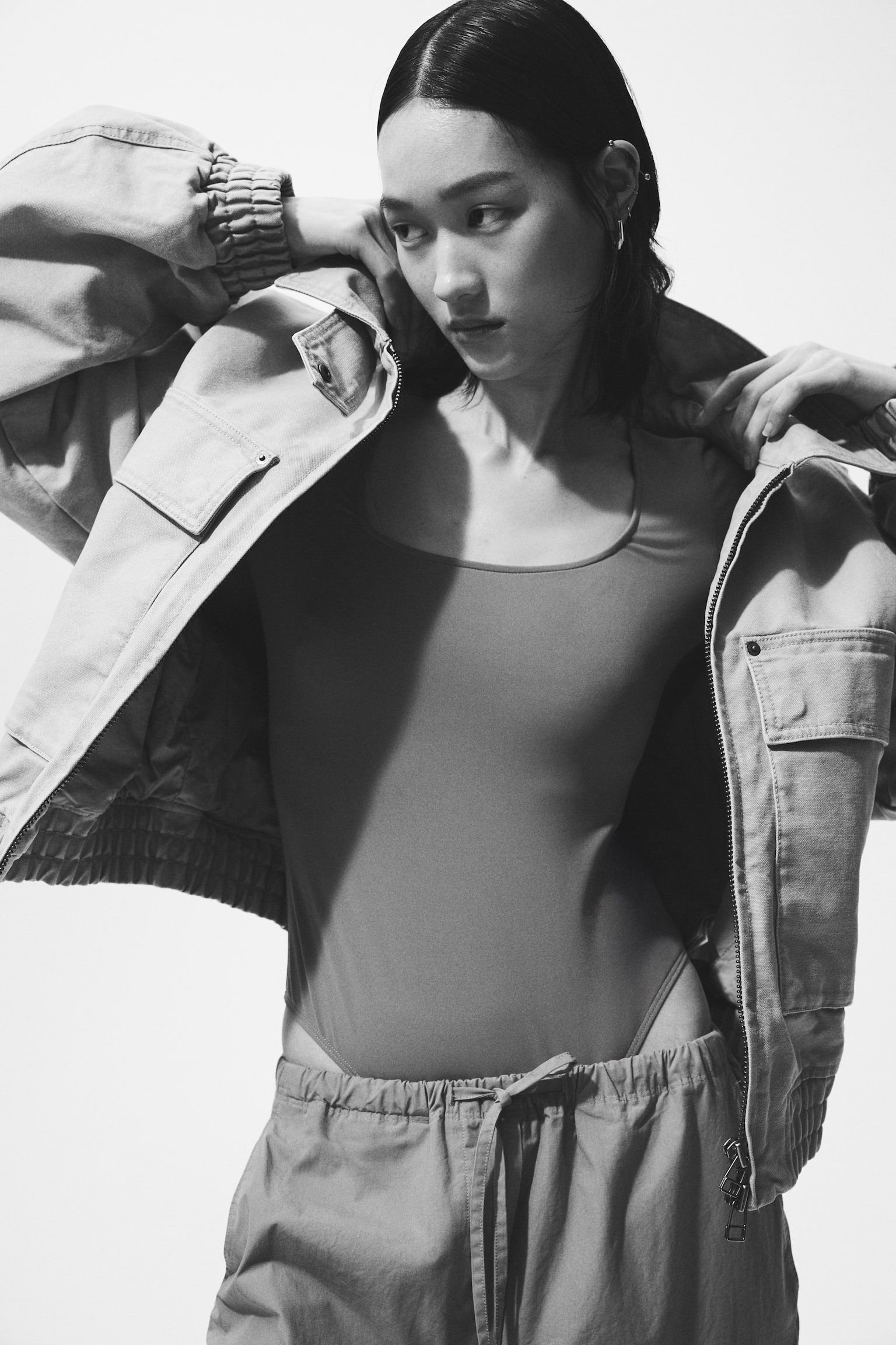 Long-sleeved thong body - Grey/Plum purple/Dusty pink/Black - 3