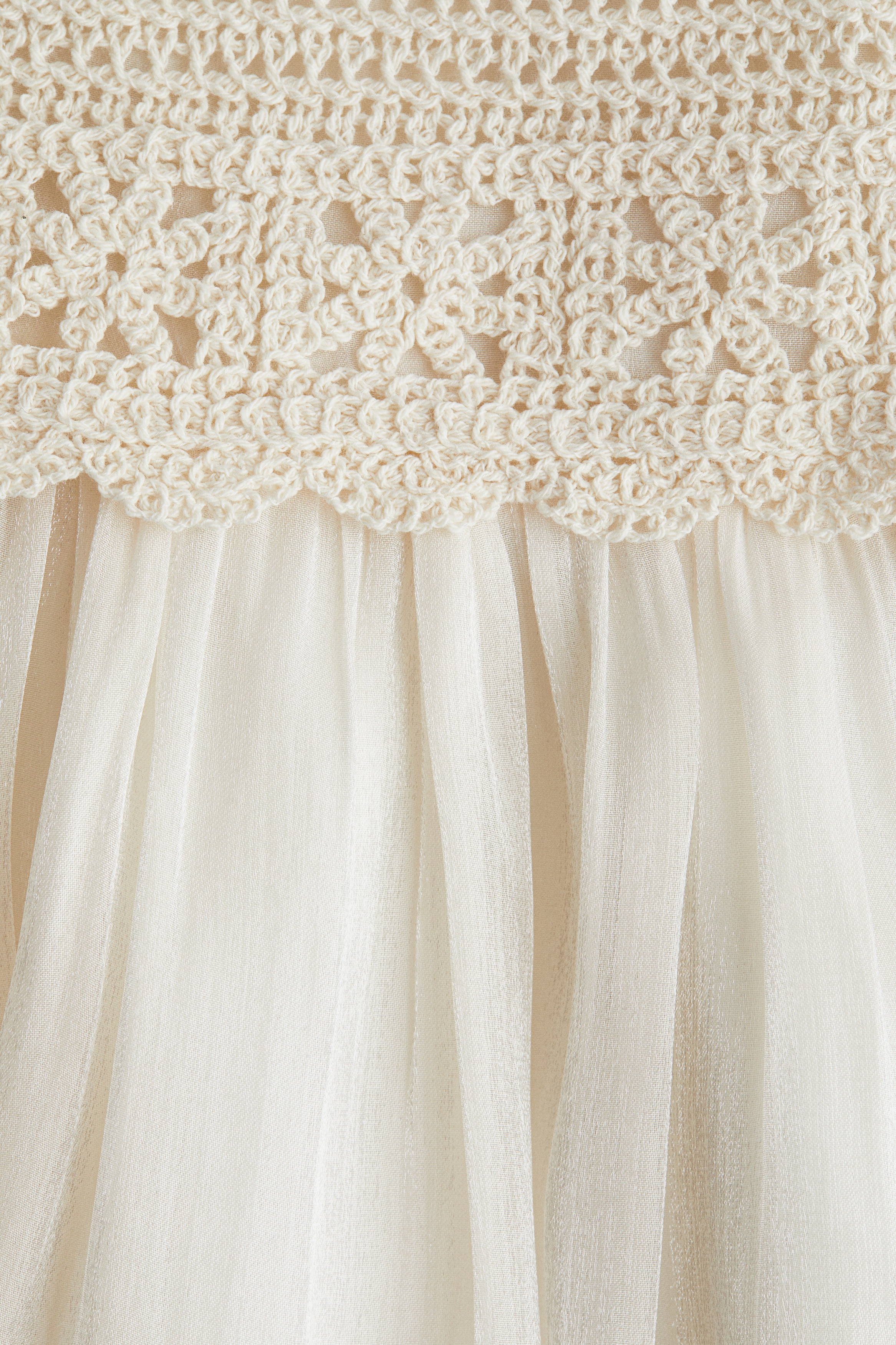 Cream Crochet-Look Dress for kids | H&M US