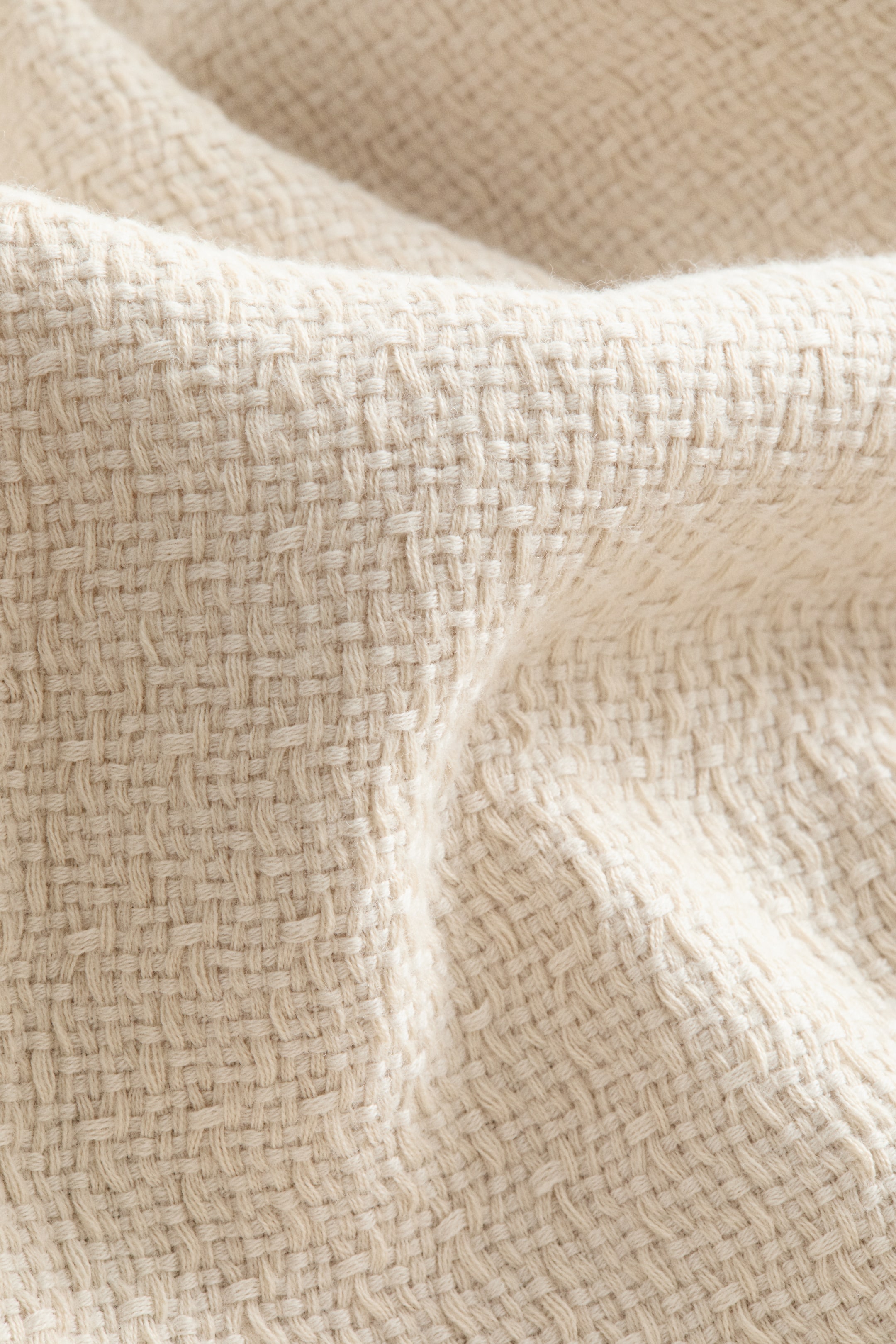 Textured Cotton-Blend Bed Throw