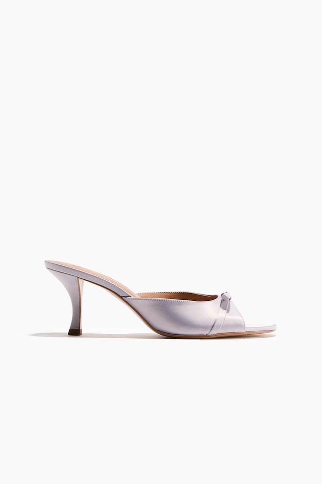 Bow-Detail Heeled Sandals - Lilac/Light beige - 1