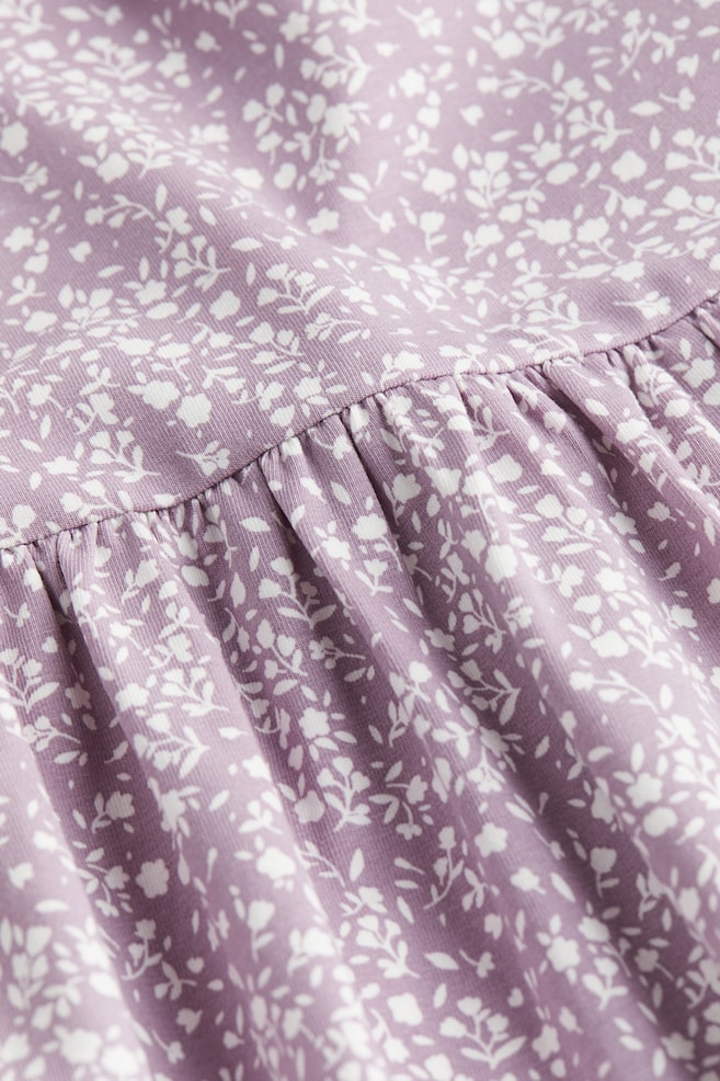 Patterned cotton dress - Light purple/Floral/Black/Hearts - 2