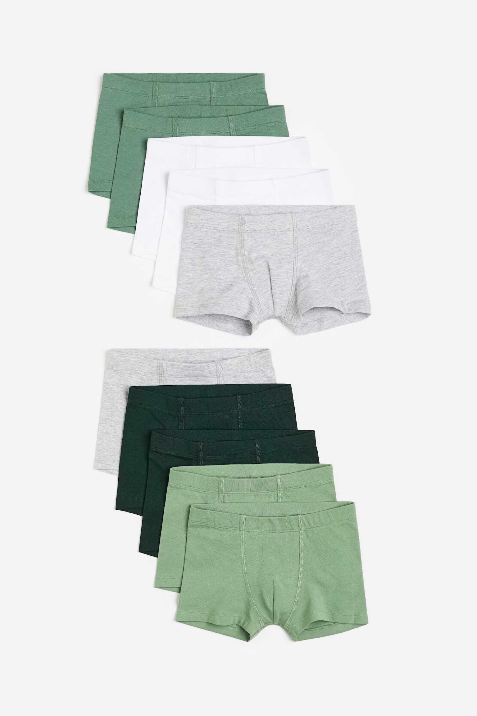 10-pack trunks - Light green/Dark green/Blue/Light grey marl/Blue/Green - 1