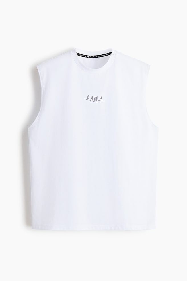 Loose Fit Sports vest top with DryMove™ - White/Inner Peace/Dark grey/Navy blue - 1