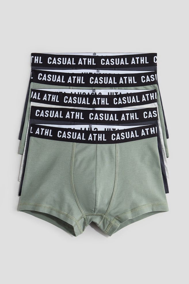 5-pack Boxer Briefs - Khaki green/dark gray/Dark blue/striped/Black/gray melange/Black/Casual/Black/checked - 1