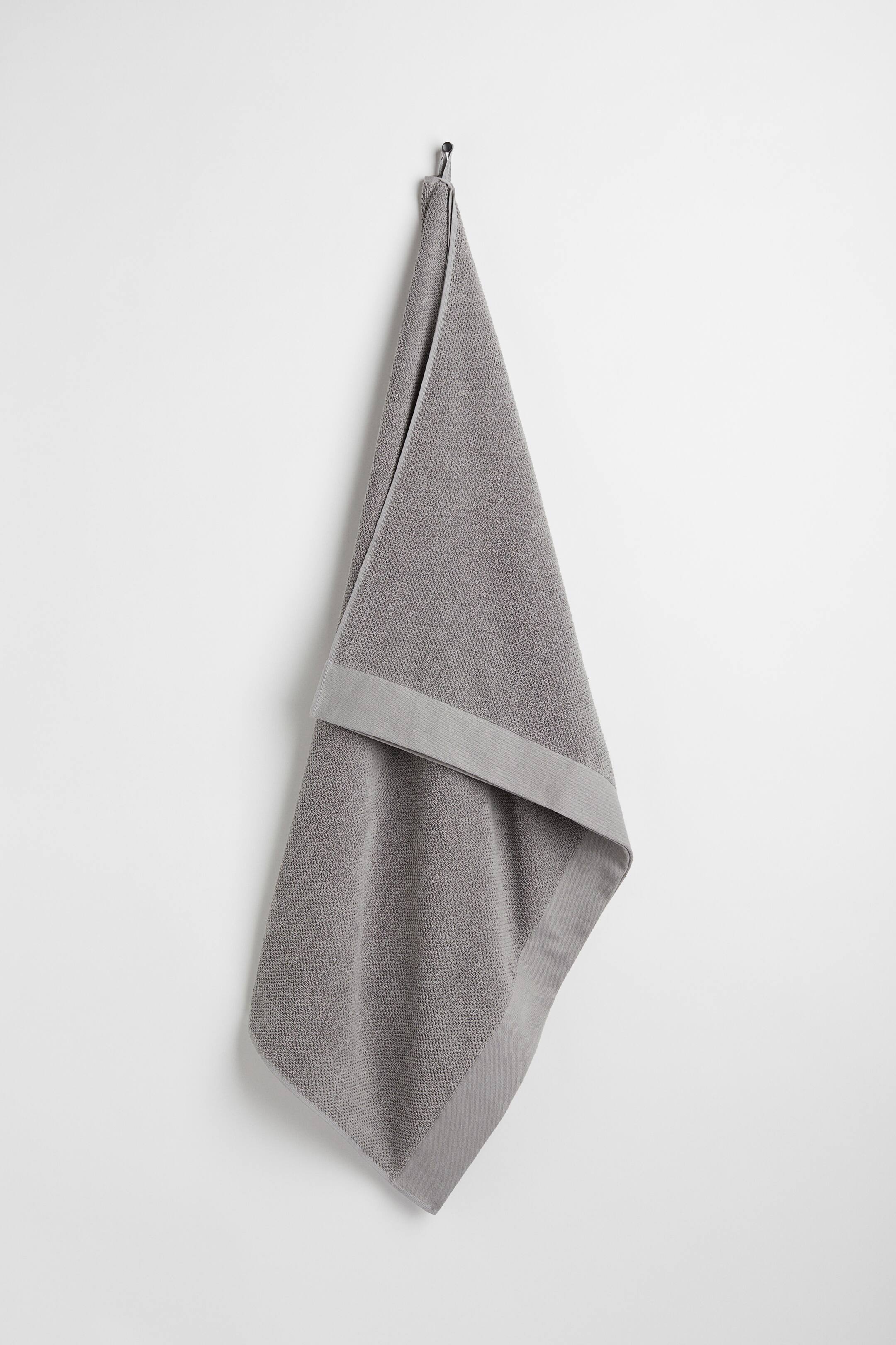 Cotton terry bath sheet Grey Home All H&M GB