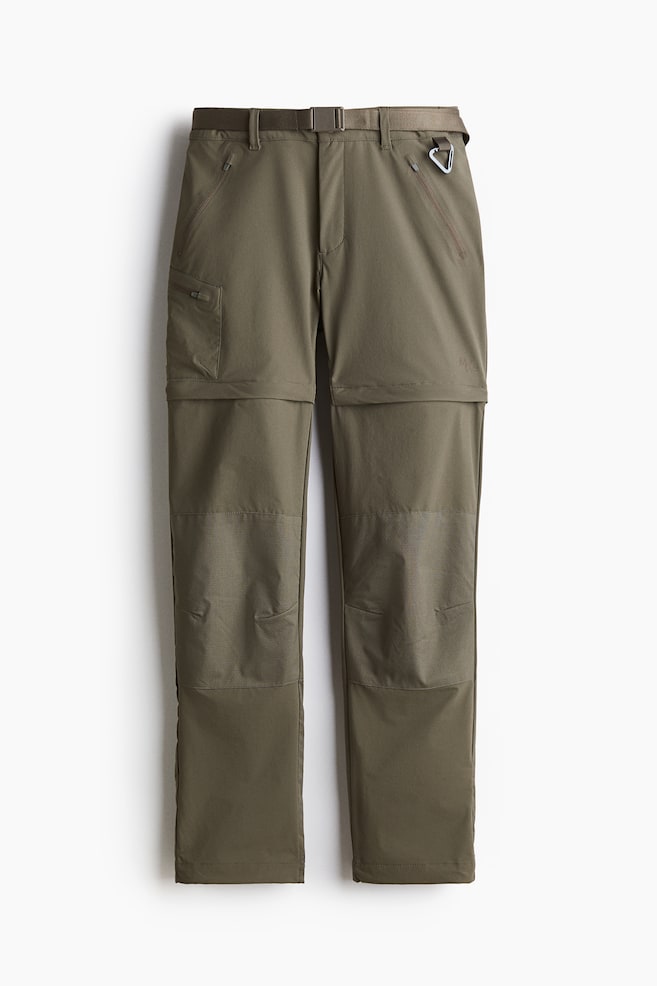 Water-repellent zip-off hiking trousers - Khaki green - 1