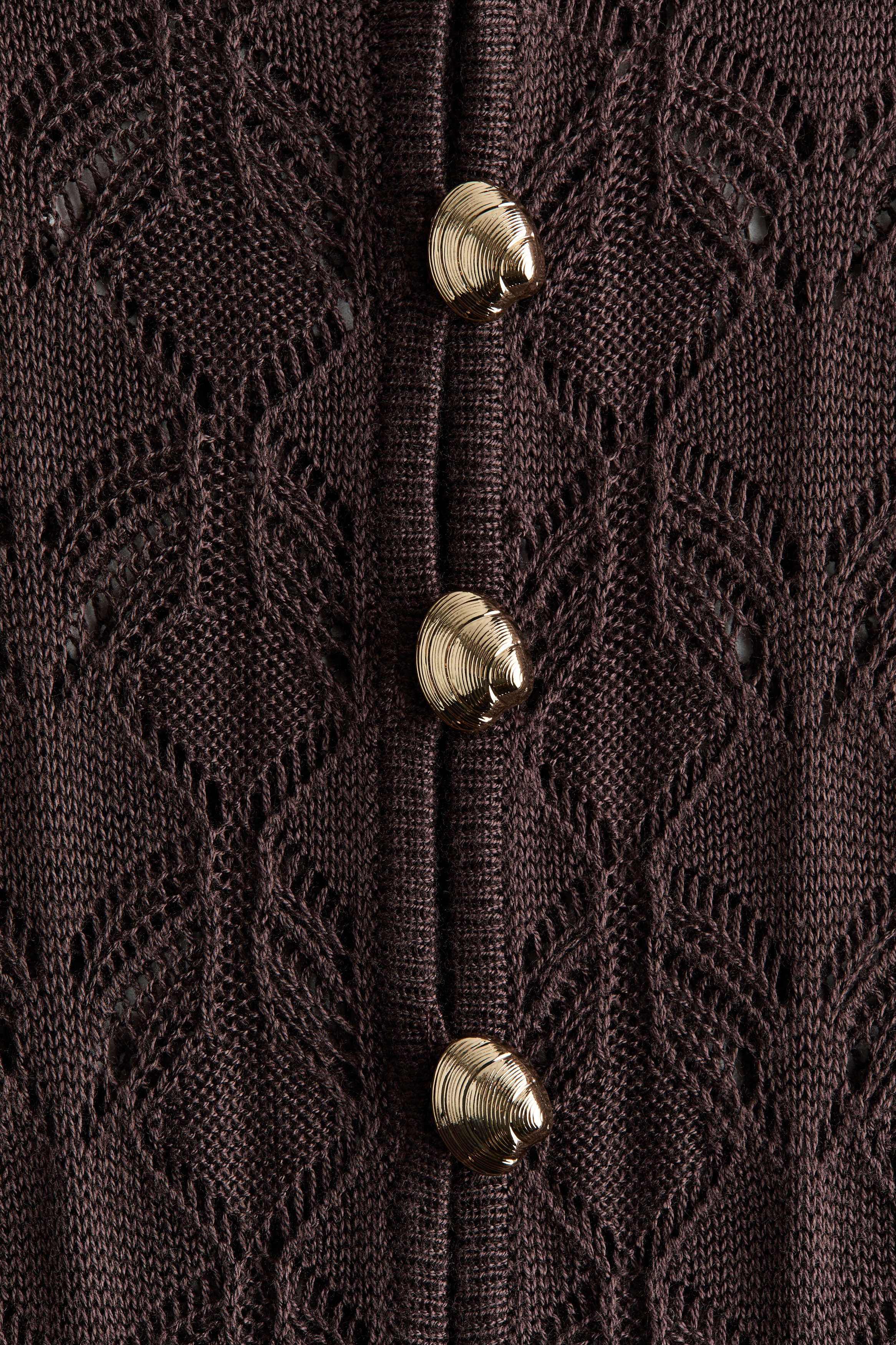 hm crochet dress brown Crochet-look dress