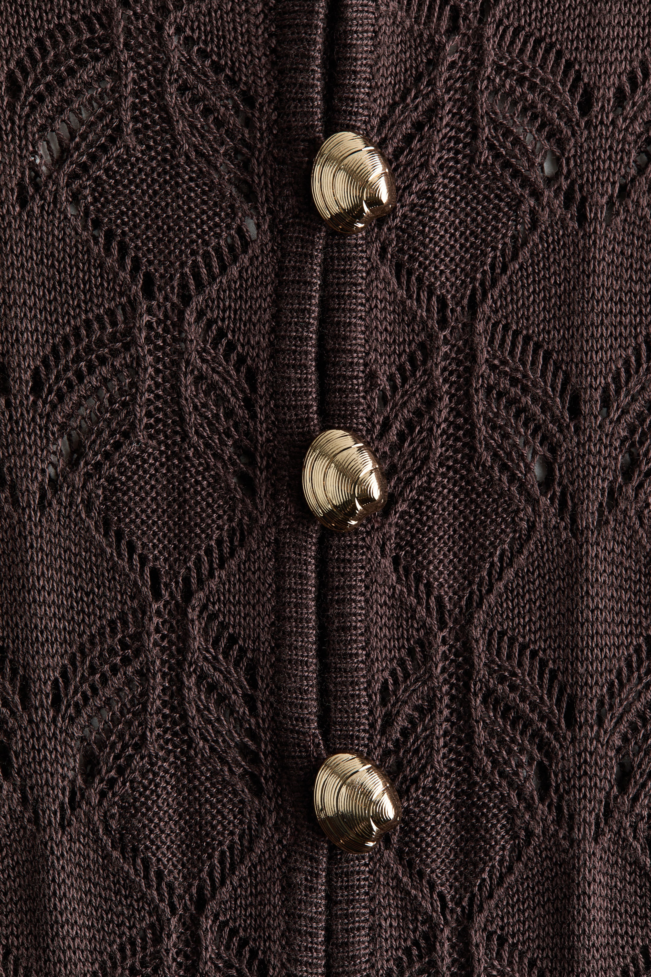 Crochet-Look Dress with Button Placket