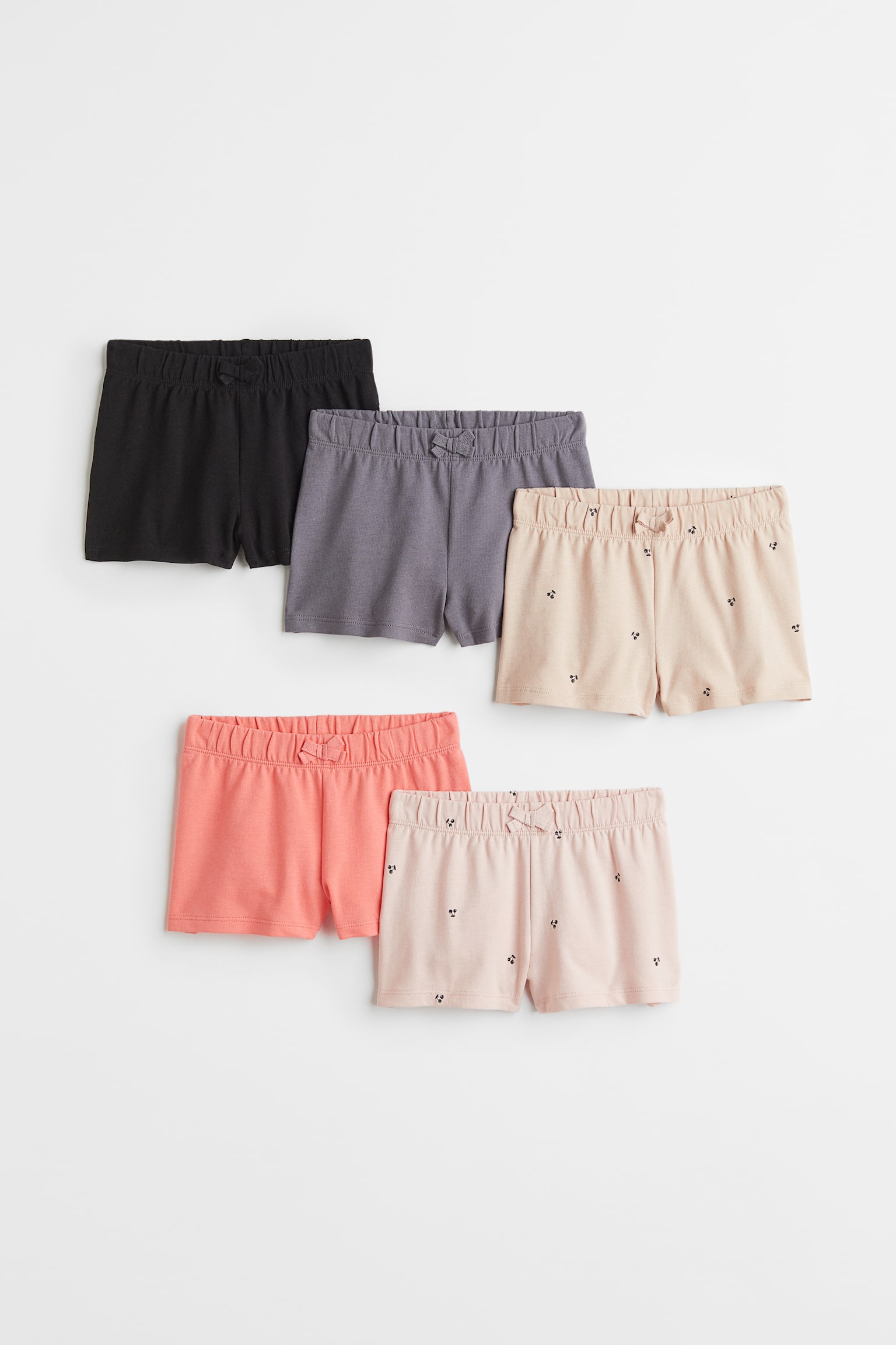 5-pack cotton shorts - Apricot/Cherries/Light purple/Light yellow - 1