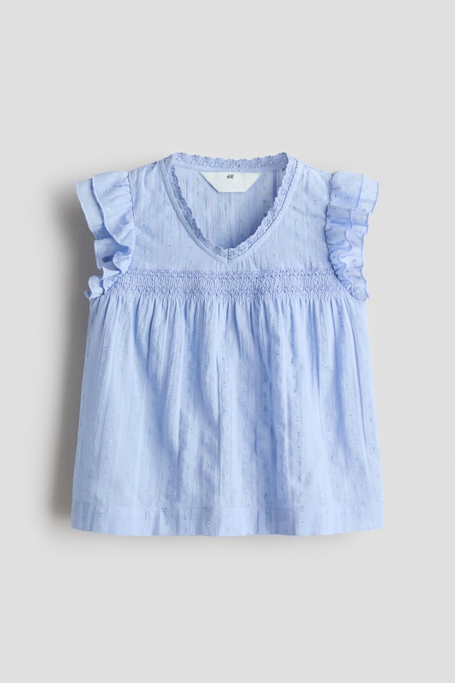 Blouse met volantmouwen - Lichtblauw/Lichtgeel/bloemen/Lichtroze - 1