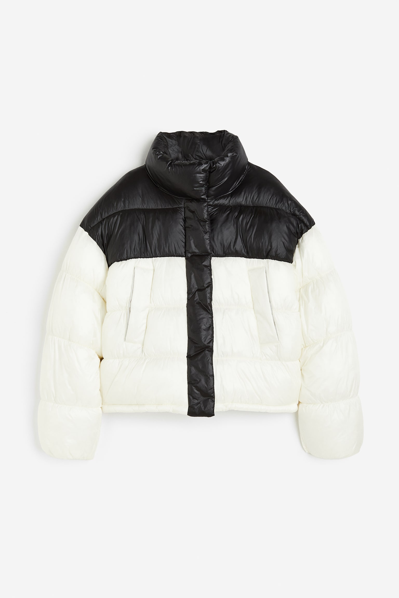 Puffer jacket - Cream/Block-coloured - 1