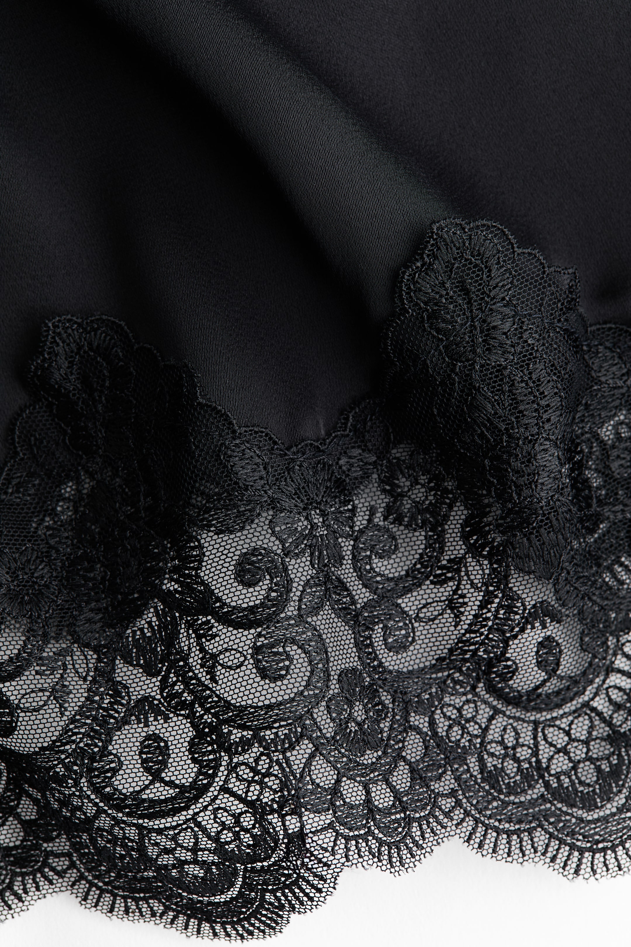 Lace-Trimmed Satin Nightgown