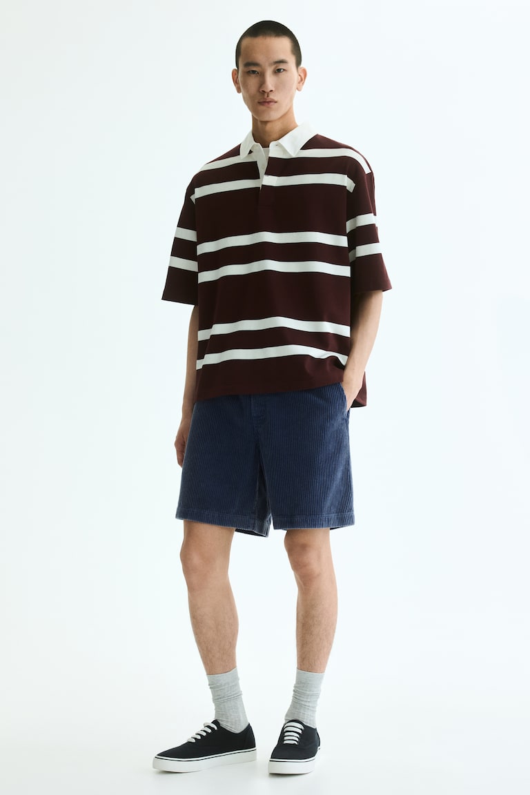 Šorts od rebrastog somota Loose Fit