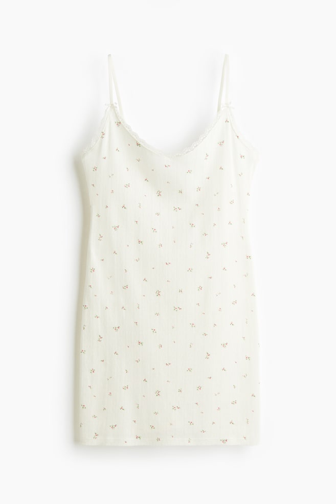 Camisón de pointelle - Crema/Floreado - 1