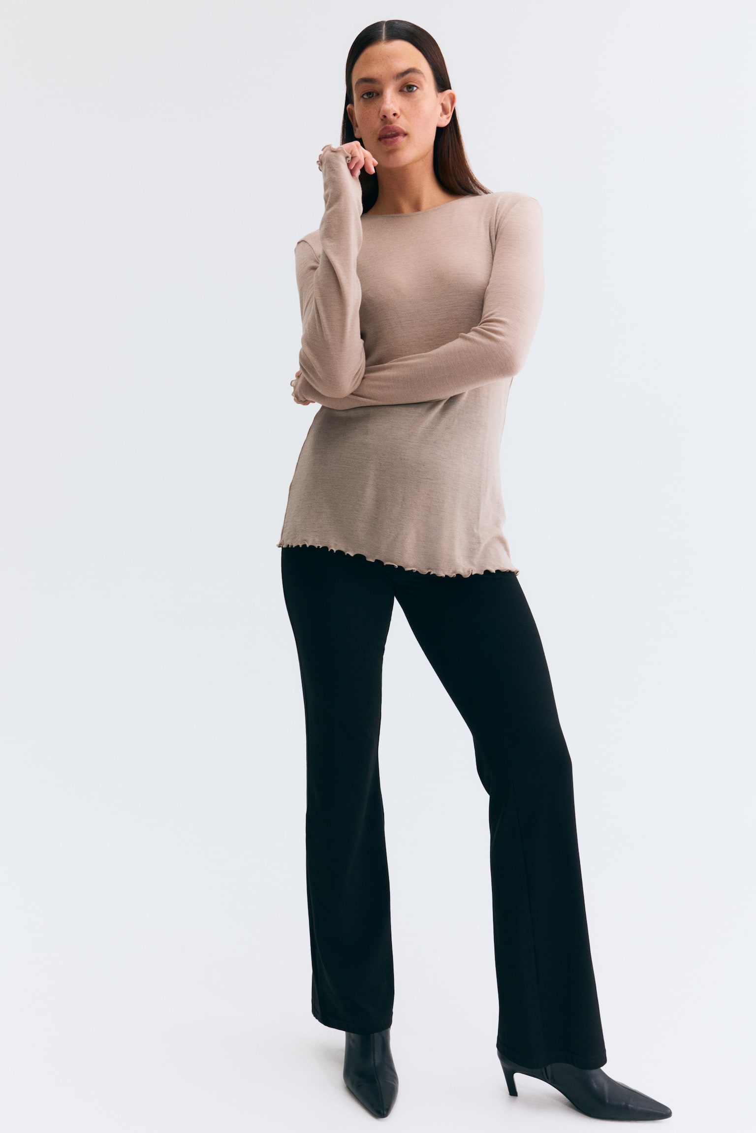 MAMA Pantalón acampanado Before & After - Negro/Marrón oscuro - 3