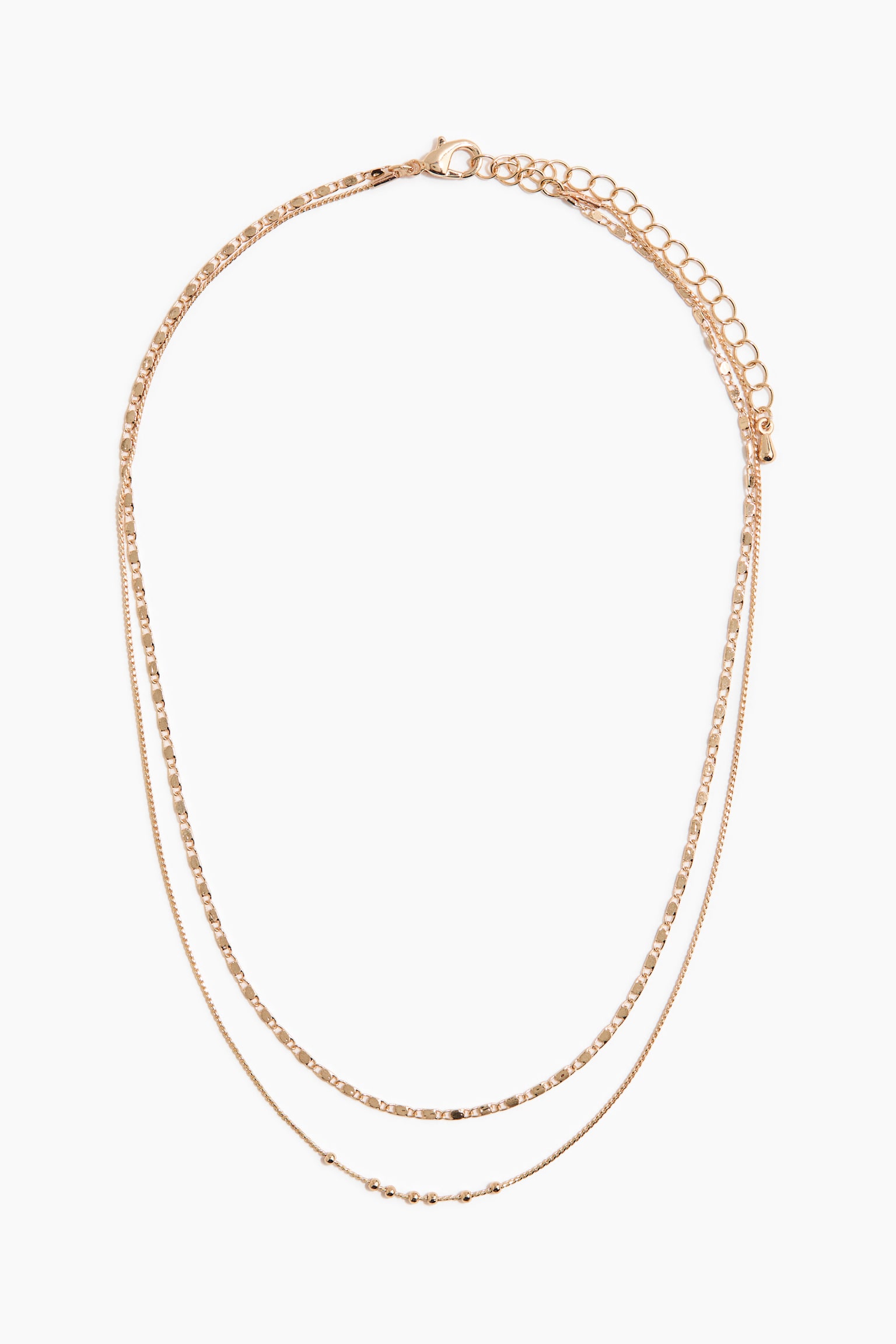 Double-Strand Necklace - Gold-colored