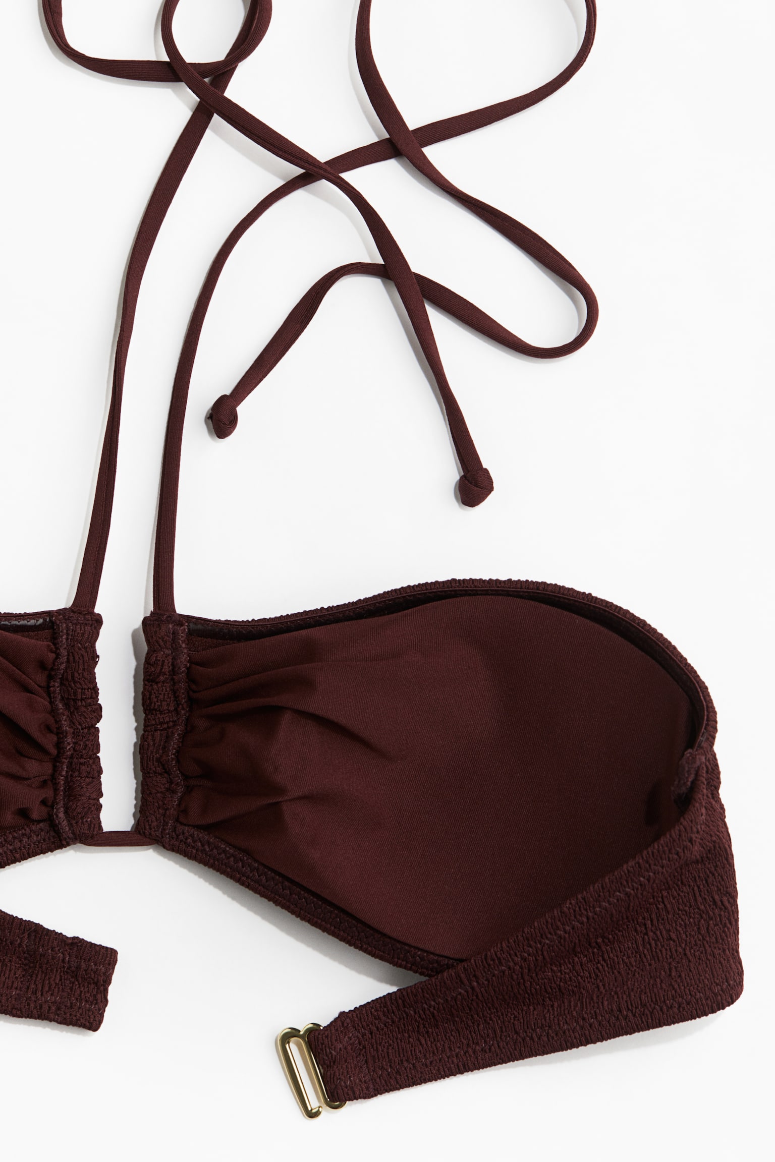 Padded bandeau bikini top - Burgundy/White/Black - 4