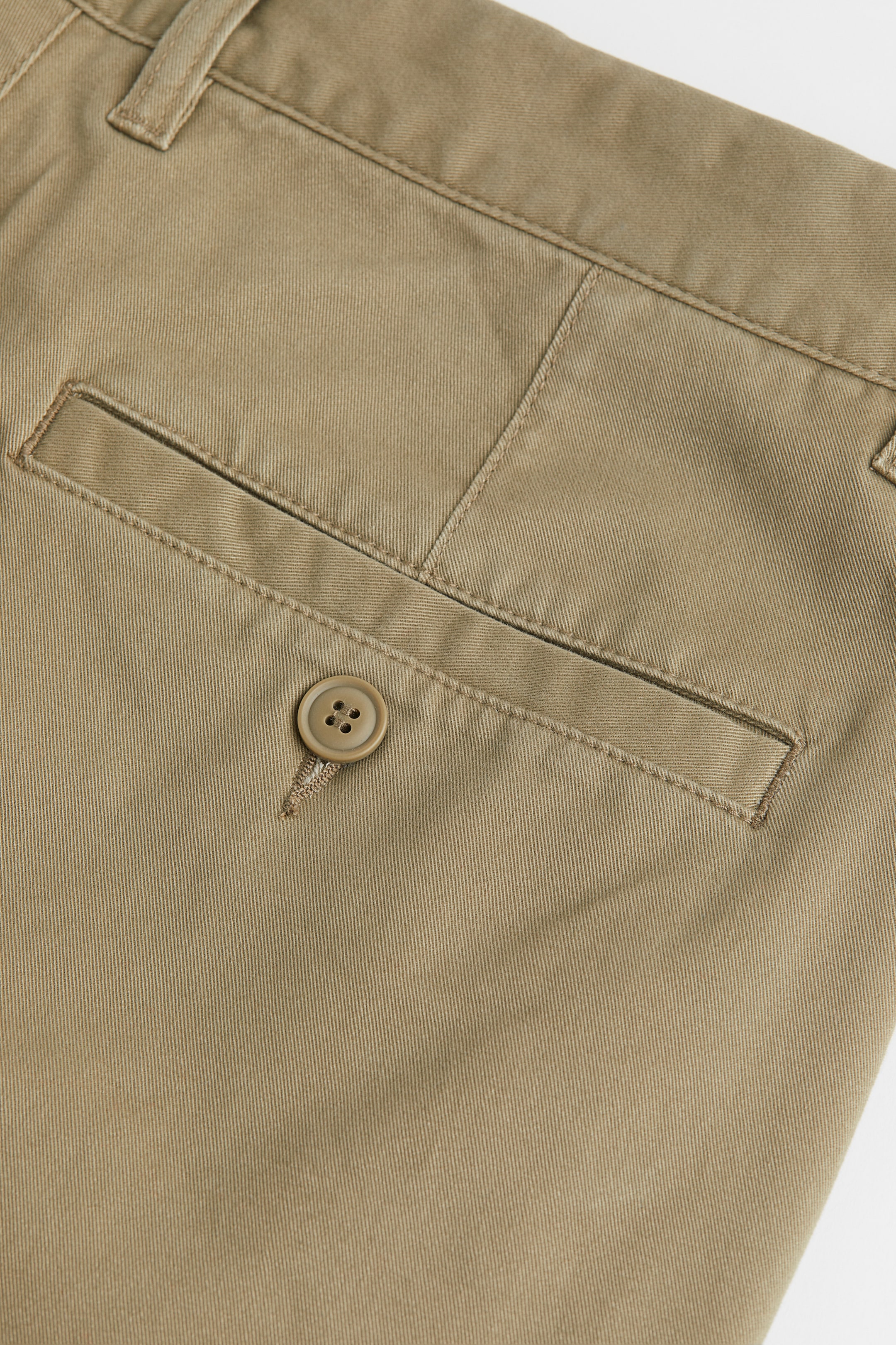 Slim Fit Cotton Chinos - Regular waist - Long - Light khaki green - Men ...