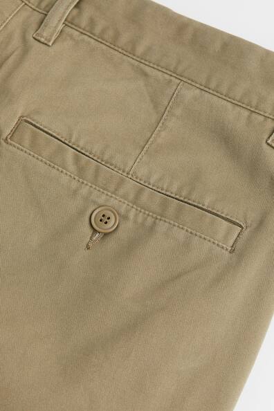 Slim Fit Cotton Chinos - Light khaki green - Men | H&M US