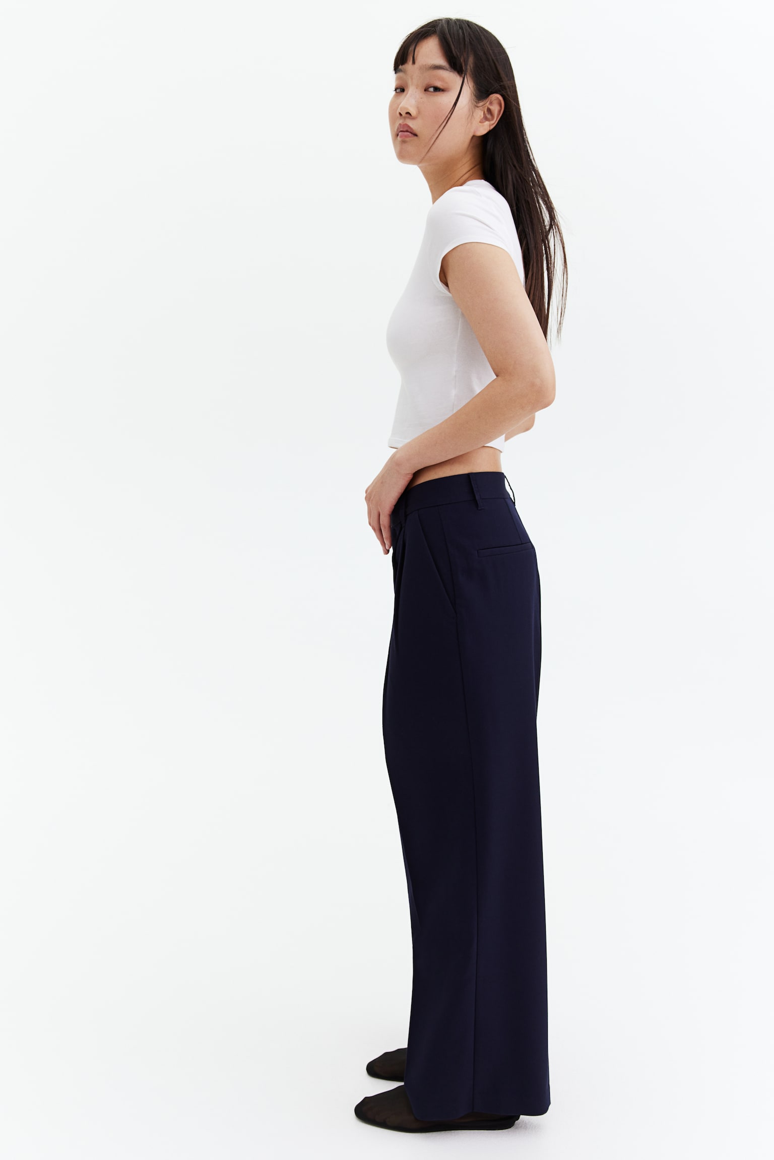 Tailored trousers - Navy blue/Black/Grey marl/Greige/Light grey marl/Black/Pinstriped/Light greige - 3