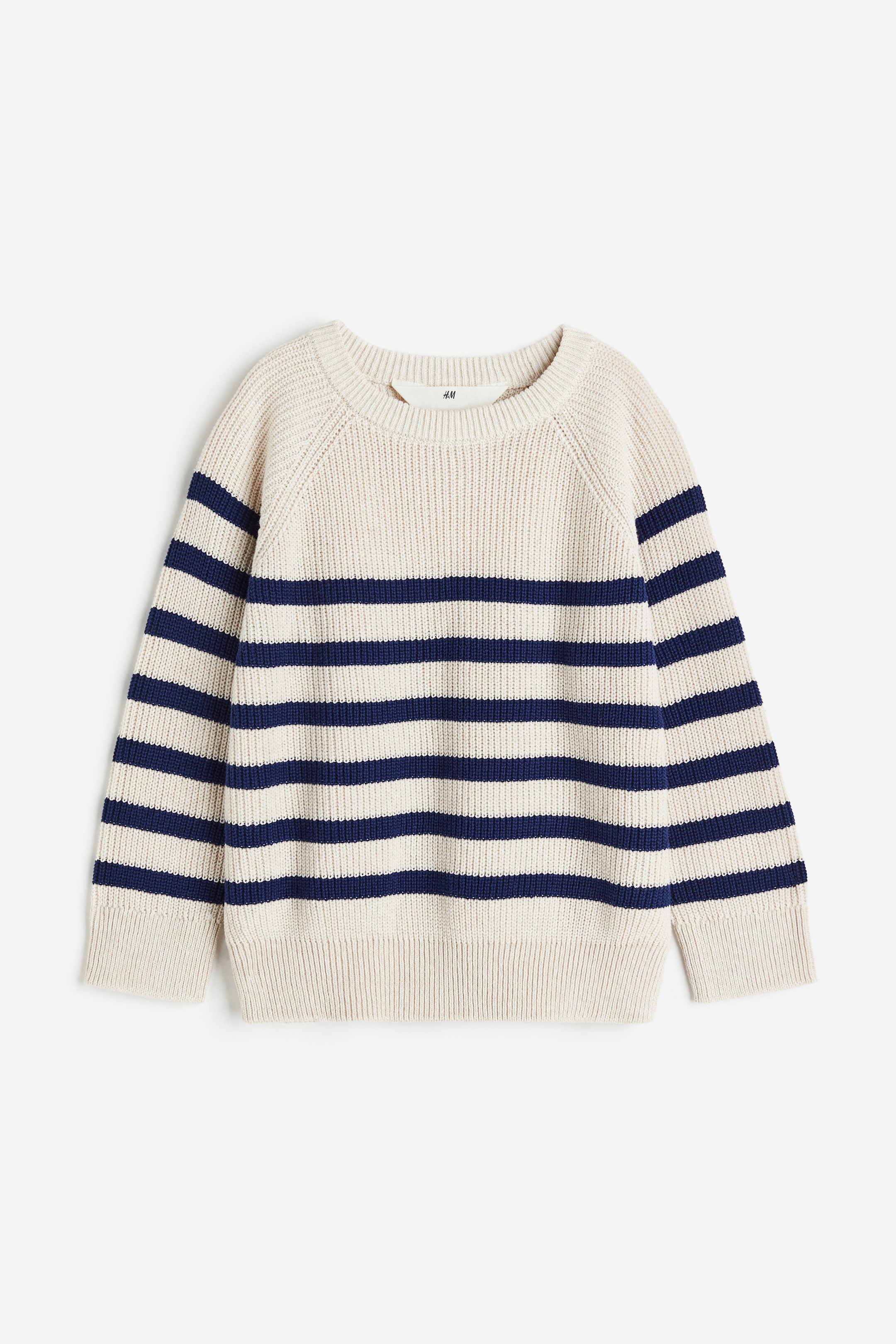 コットンセーター - ライトベージュ／ネイビーブルー - Kids | H&M JP
