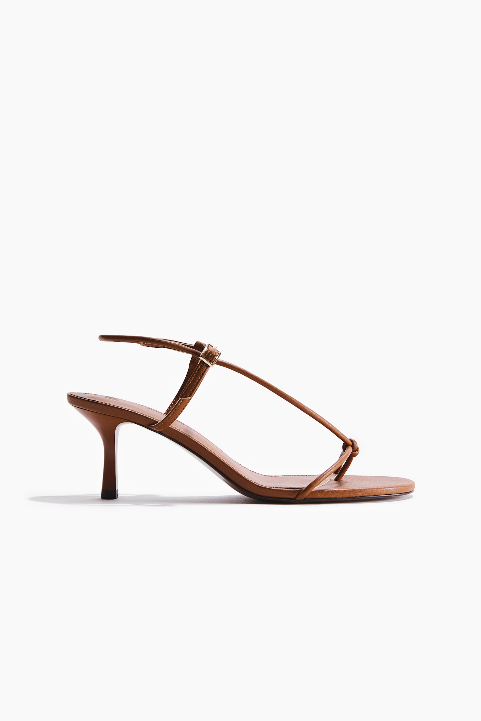 Heeled strappy sandals-Brown - 1