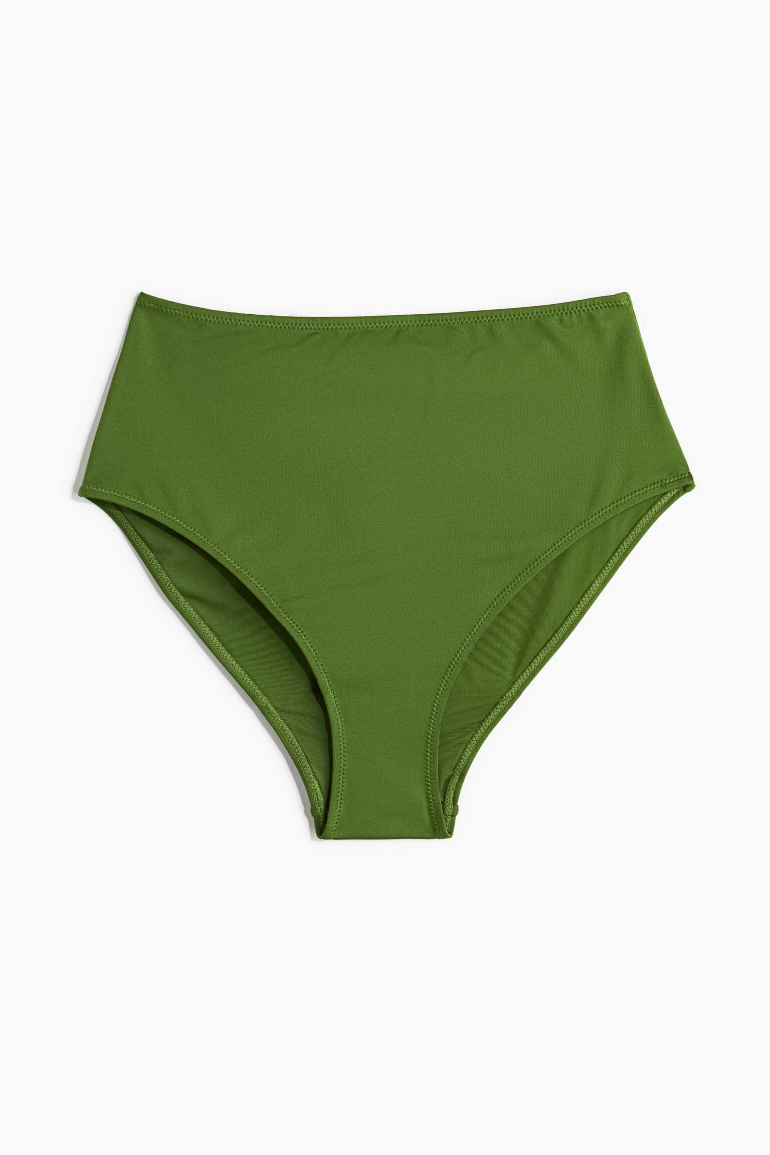 High Waist Bikini bottoms - Green/Black - 2