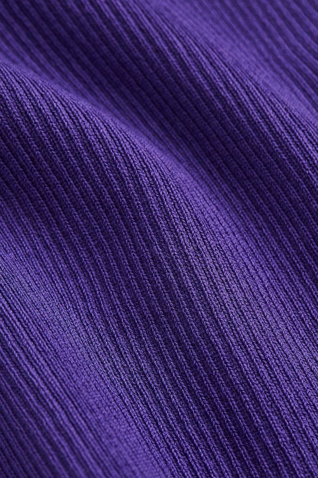 One-shoulder rib-knit top - Purple - 2