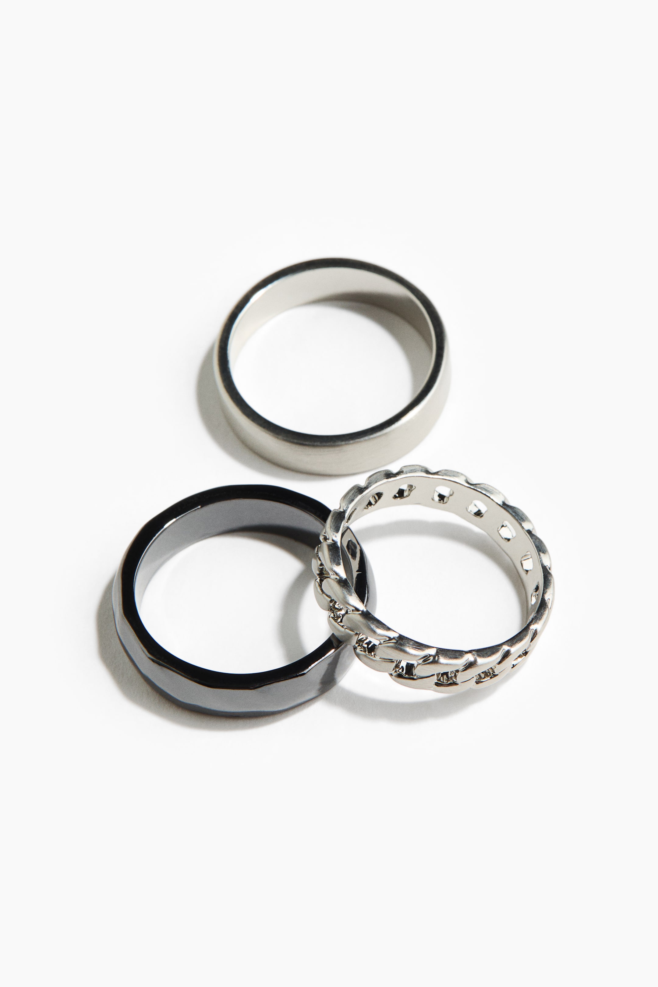 Visa större bild: 3-pack ring - Silver - HERR | H&M FI 2