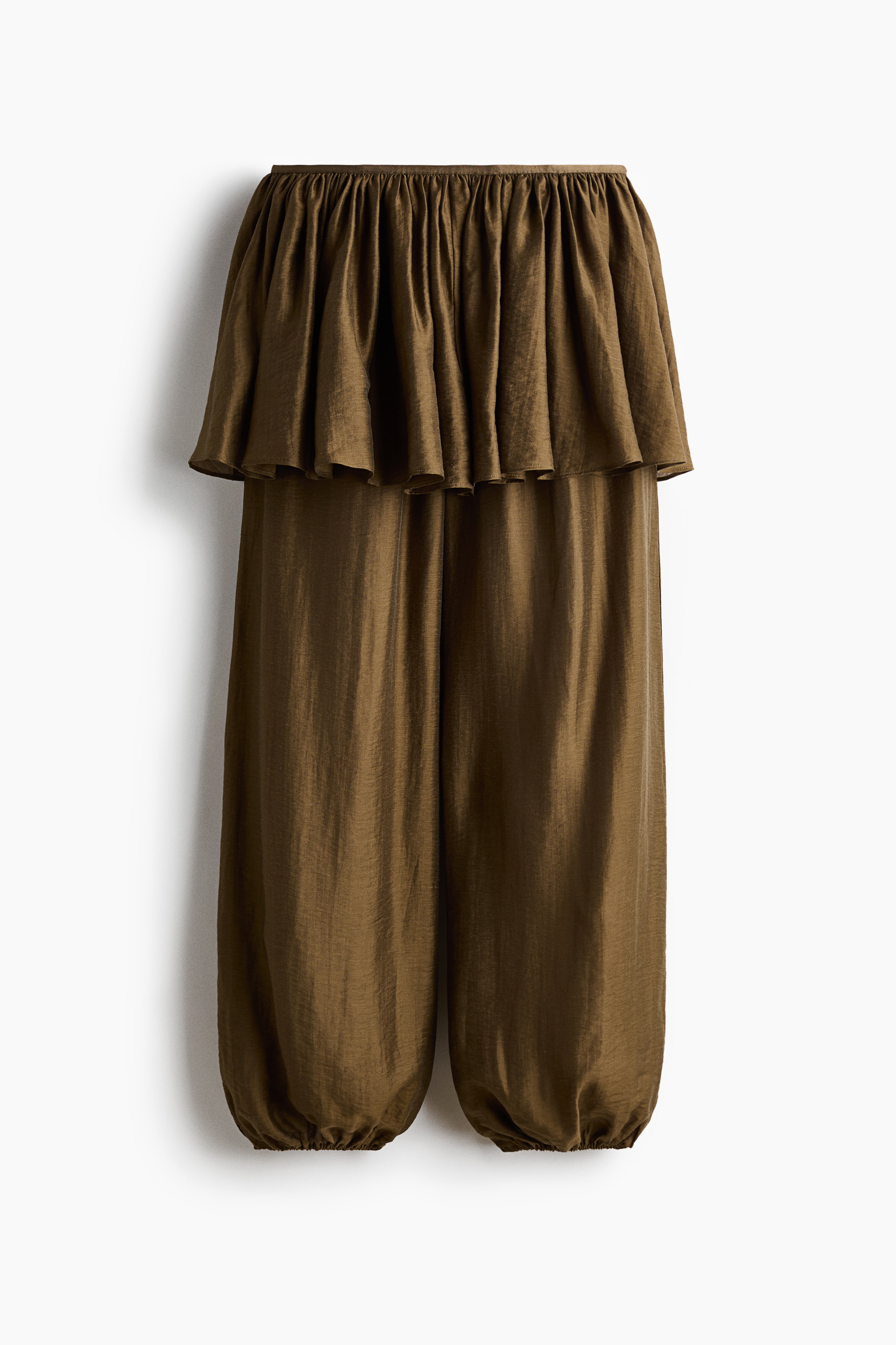 Pantalone balon kroja s integrisanom suknjom - Maslinasto zelena
