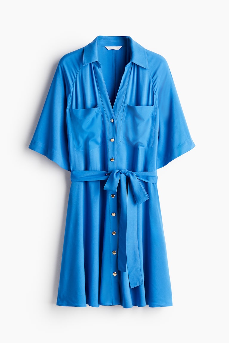 blue maxi dress outfit Linen Waist Pleated Straw Belt Vintage Shirt Dress,With Pocket Short S –  puresunlady