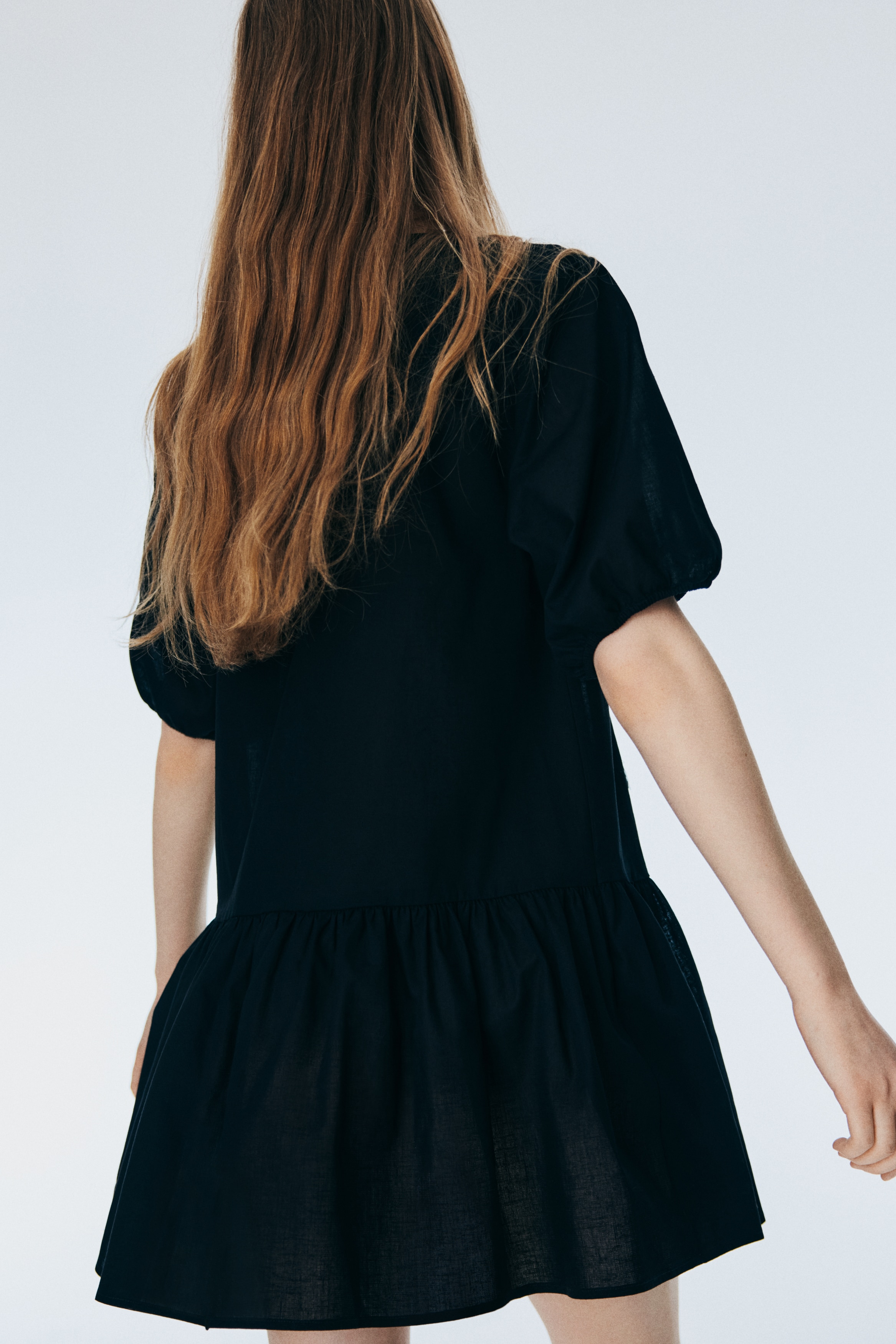 Women's Blue/patterned Flared-Hem Dress | H&M US