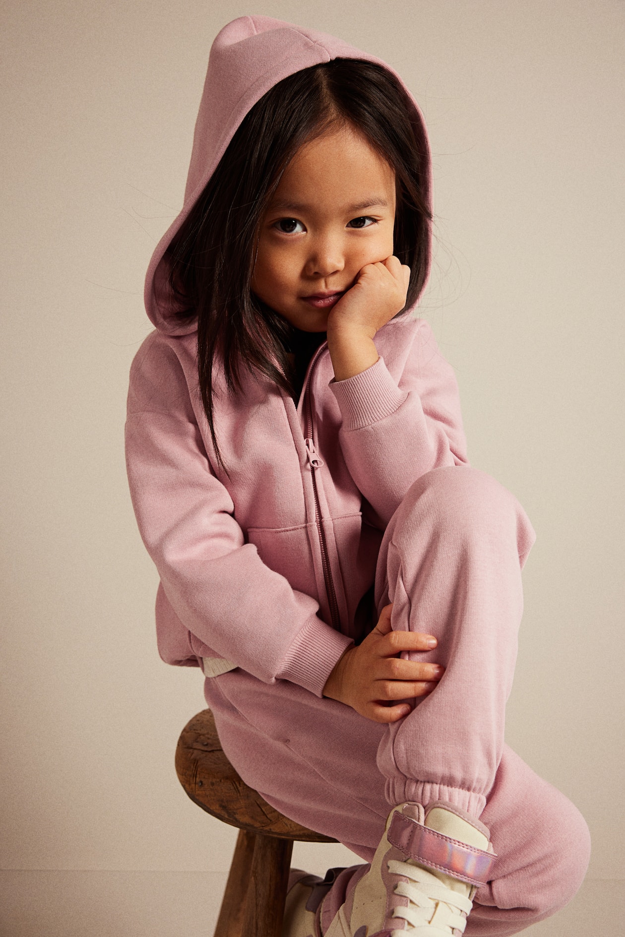 Hooded Jacket - Long sleeve - Regular length - Light pink - Kids | H&M US