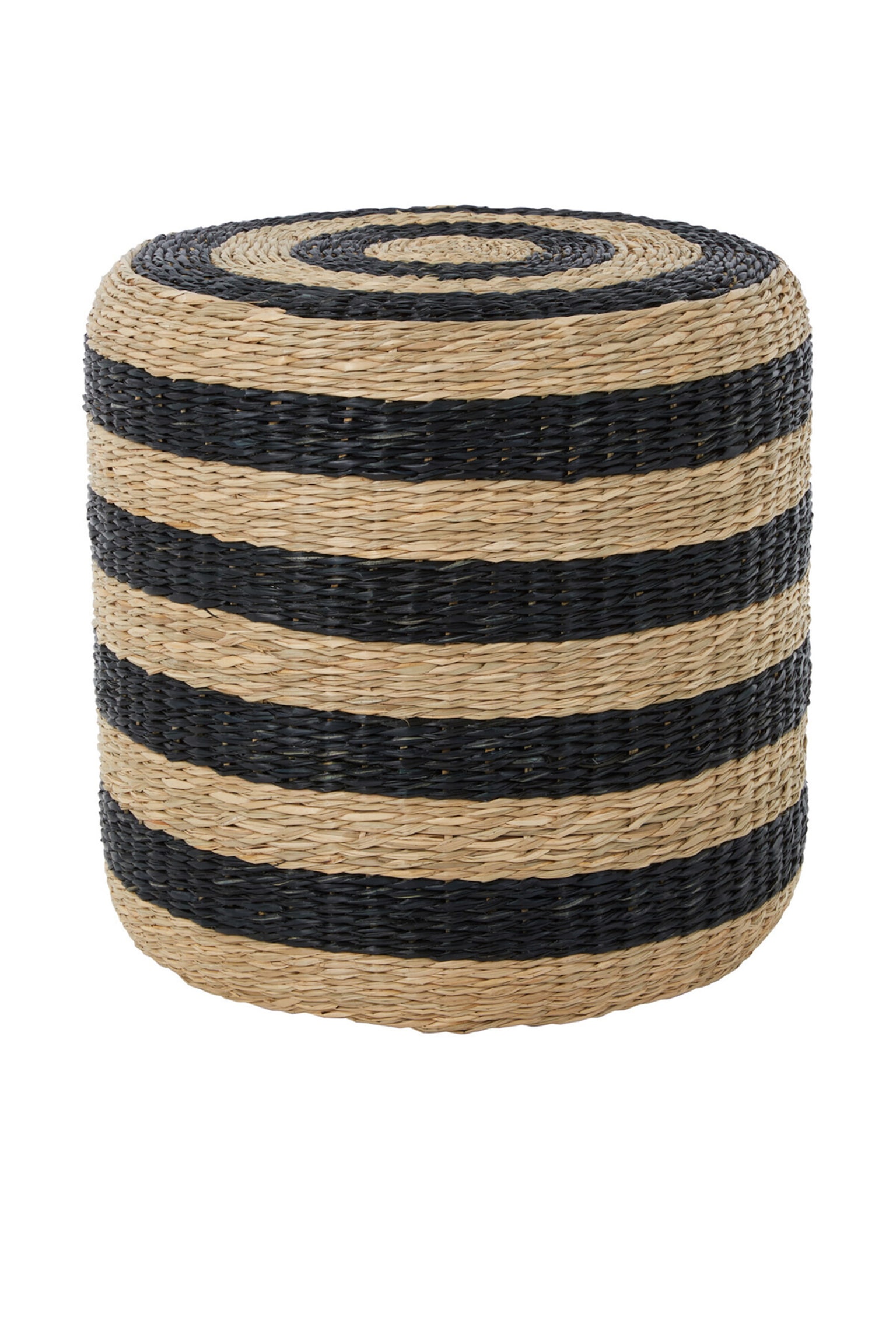 Ashby Seagrass Pouffe - Black And Natural - 3