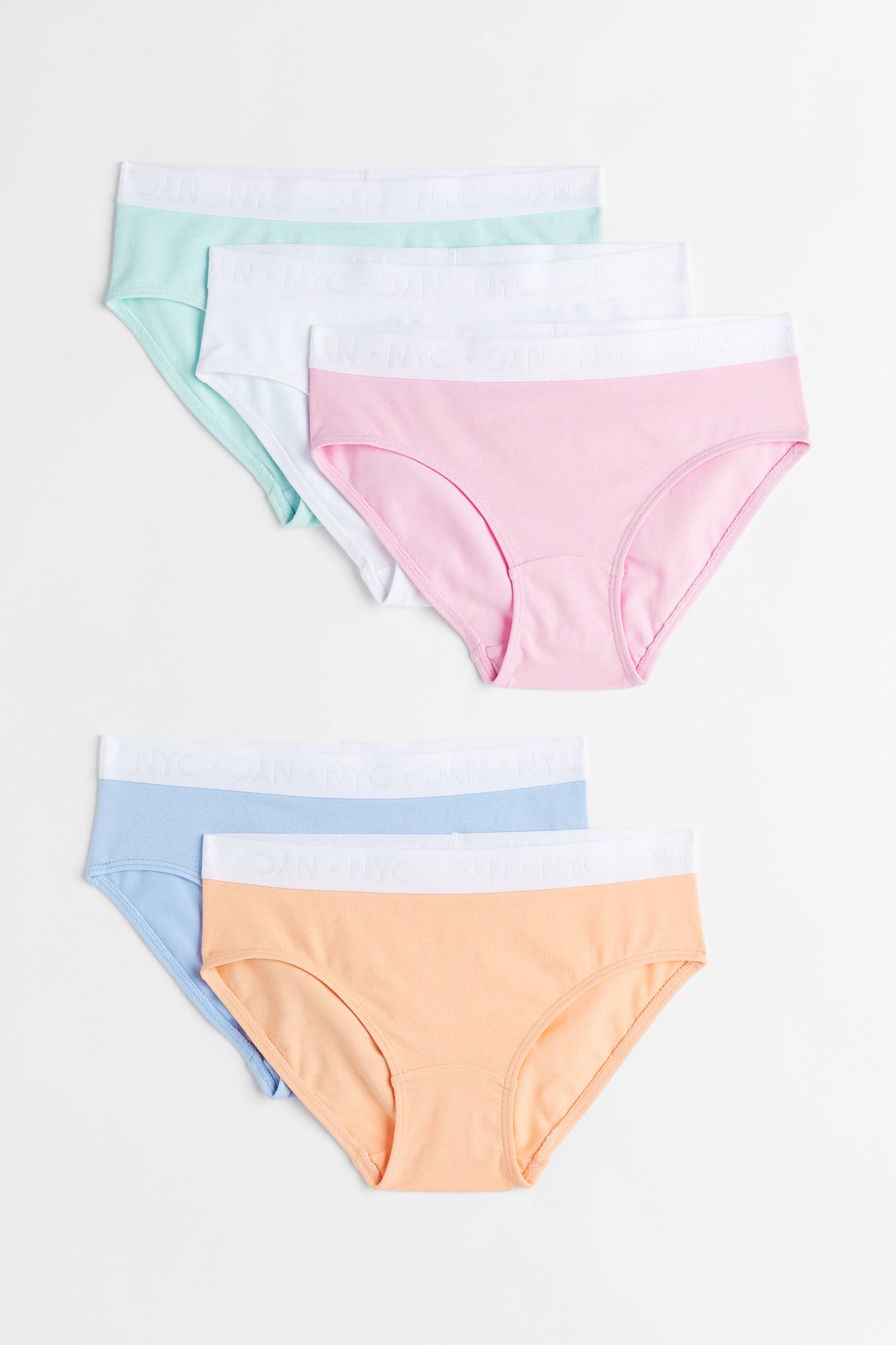 View larger image: 5-pack cotton briefs - Light pink/White/Light green - Kids | H&M 1