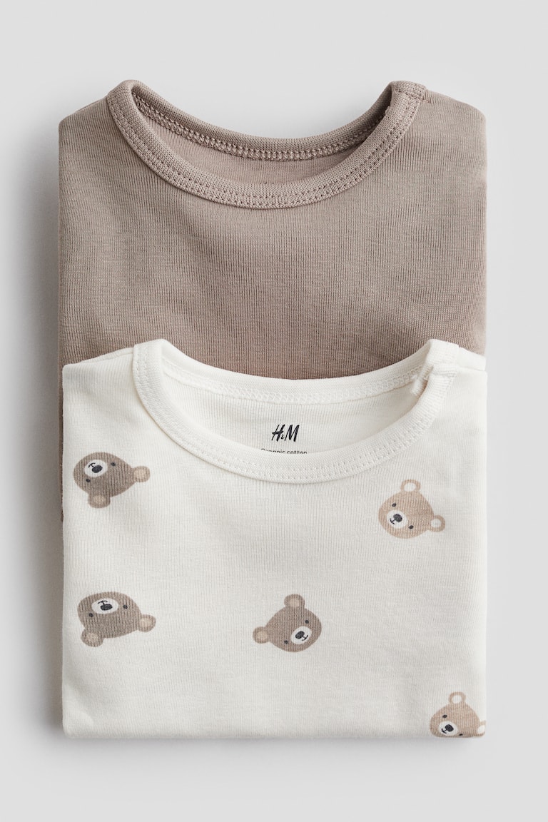 2'li Uzun Kollu Body Koyu bej/Ayılar ÇOCUK H&M TR